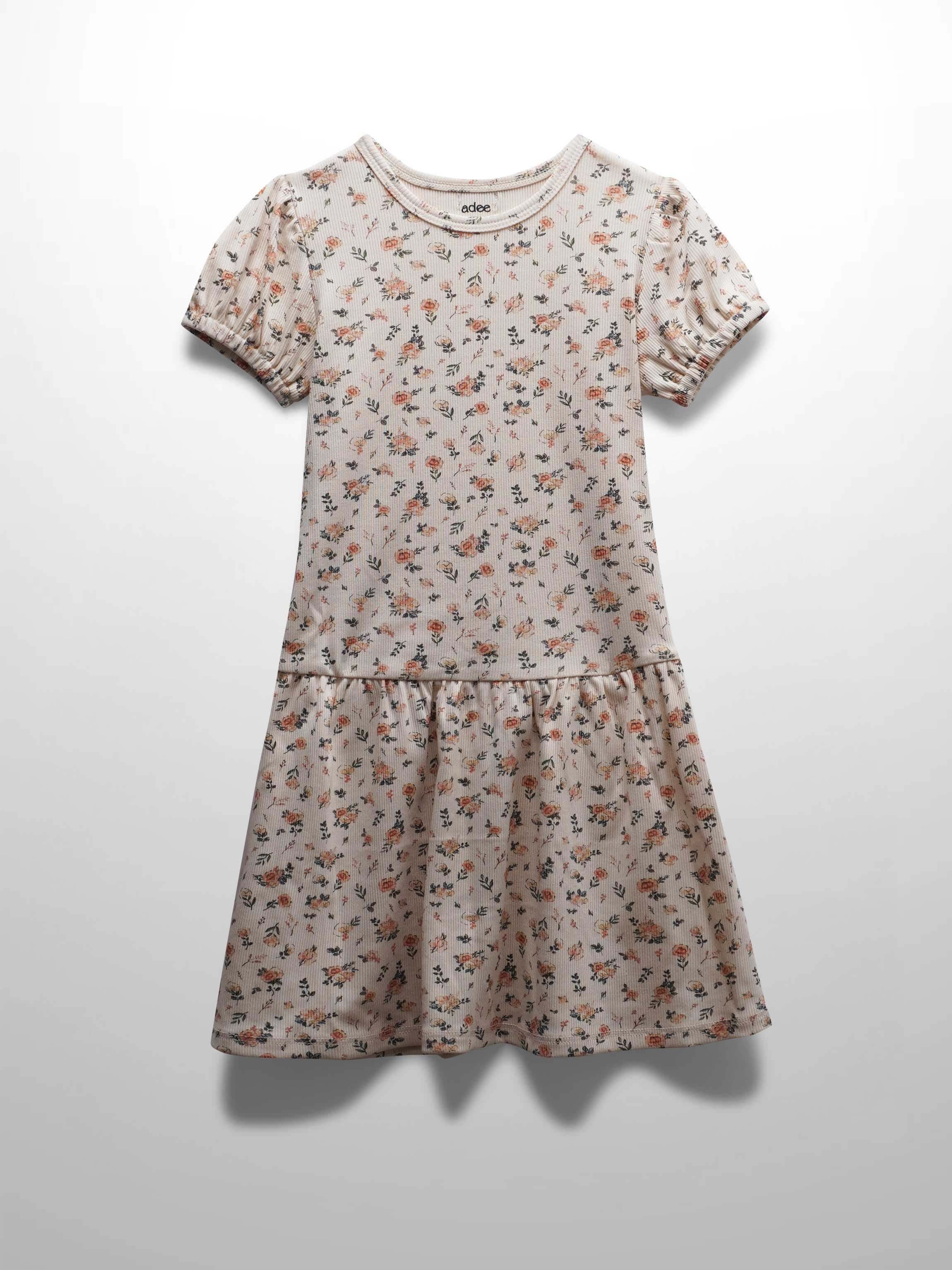 Petit Floral Dress- Short Bubble Sleeve
