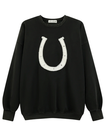 Horseshoe Patchwork Jumper, Black