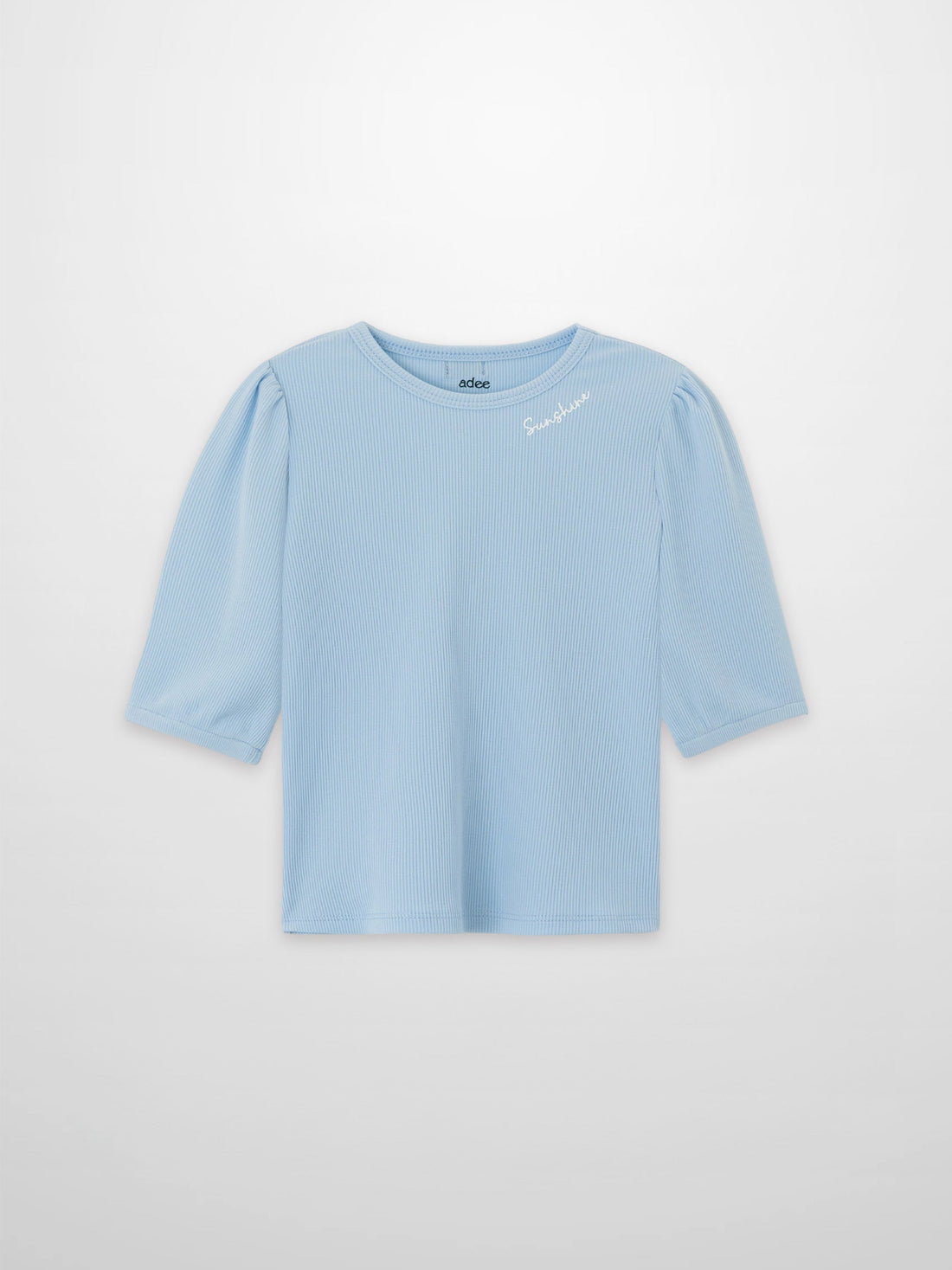 3/4 Puff Sleeve T-shirt - Light Blue