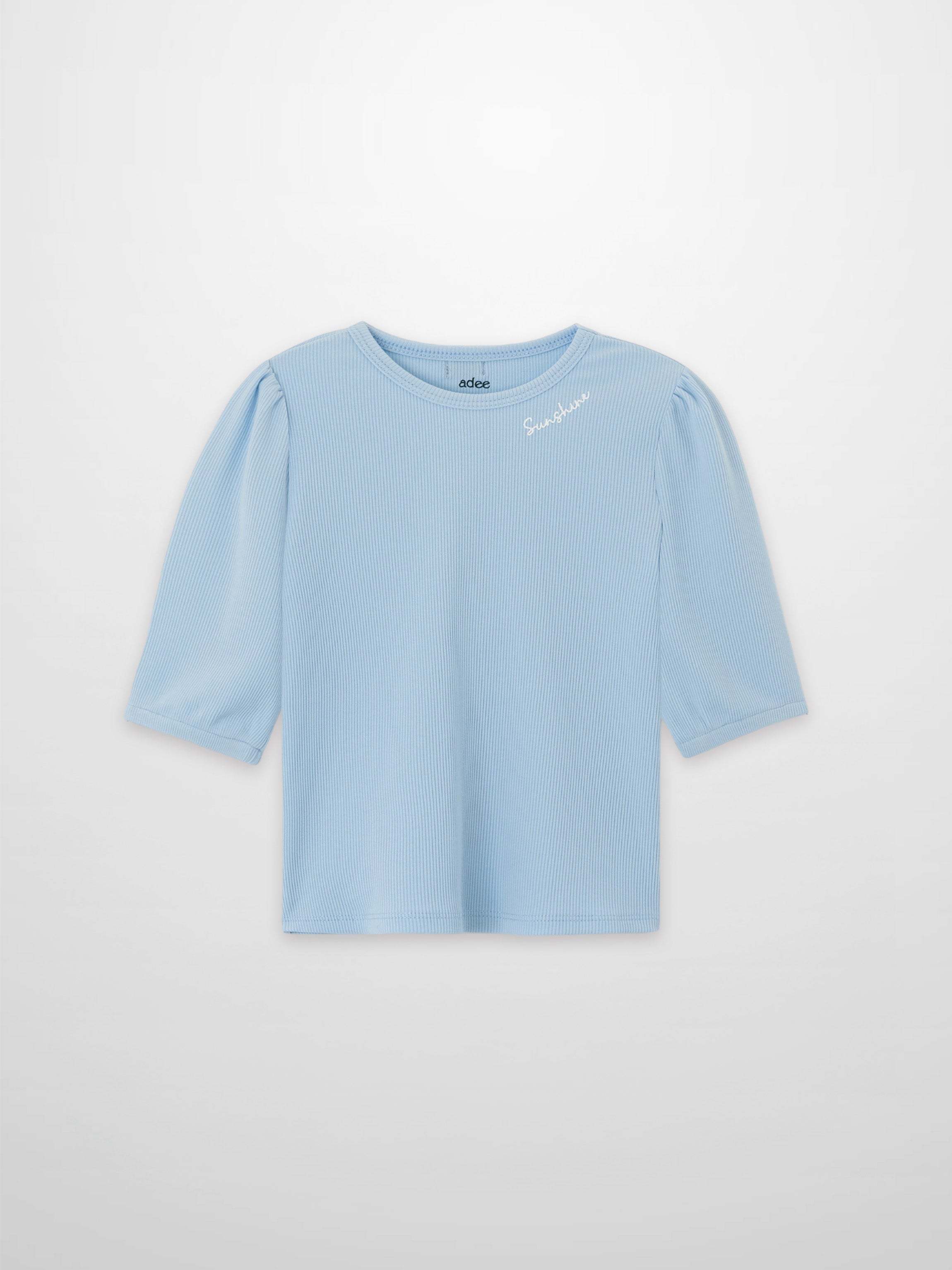 3/4 Puff Sleeve T-shirt - Light Blue
