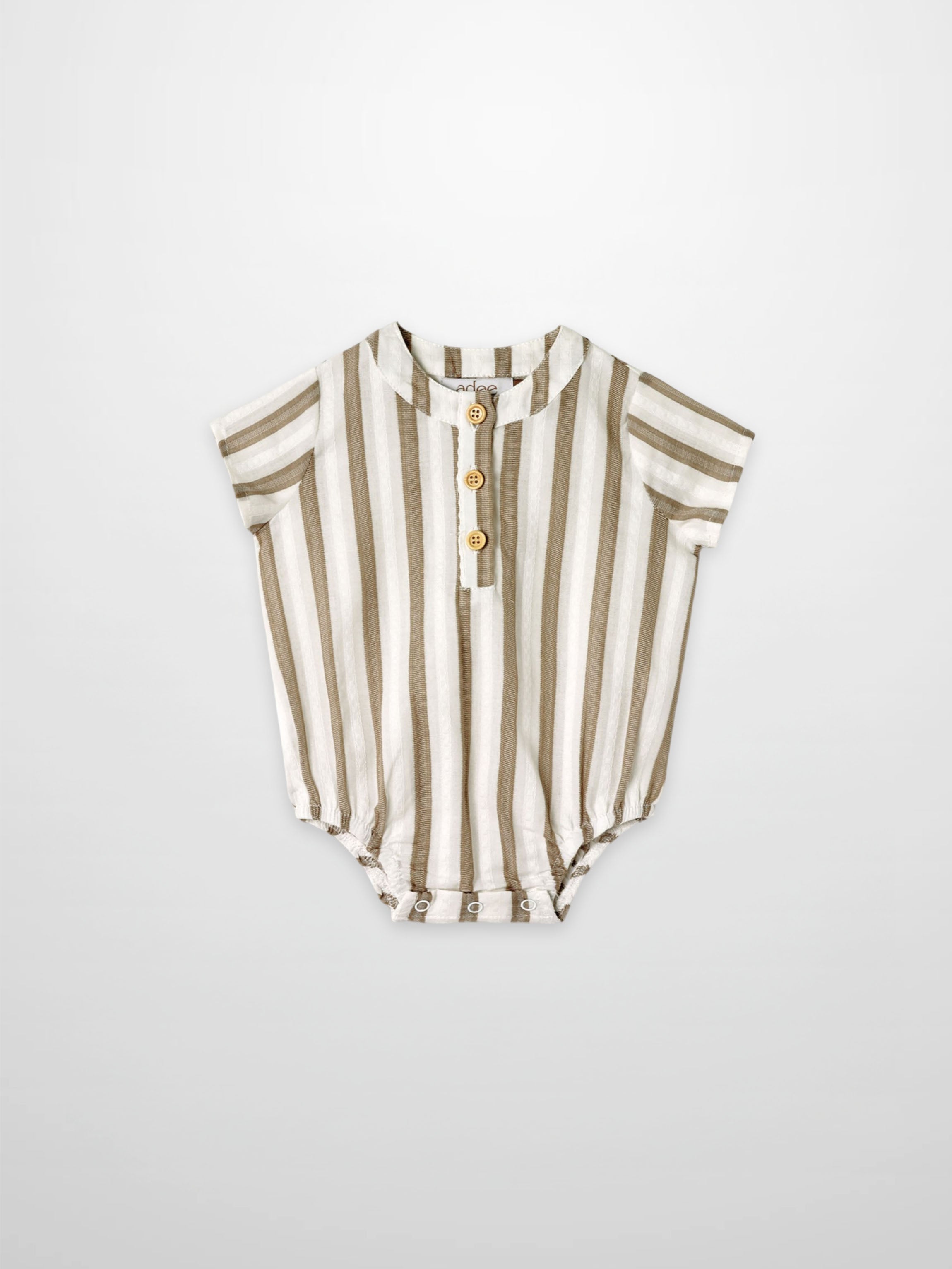Tan and White Stripe Romper