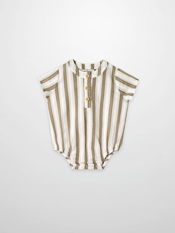 Tan and White Stripe Romper