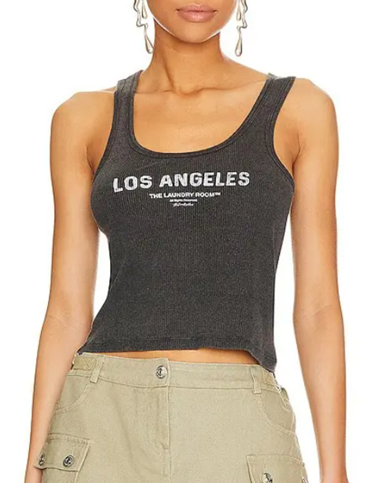 Los Angeles Rib Tank, Black/Snow