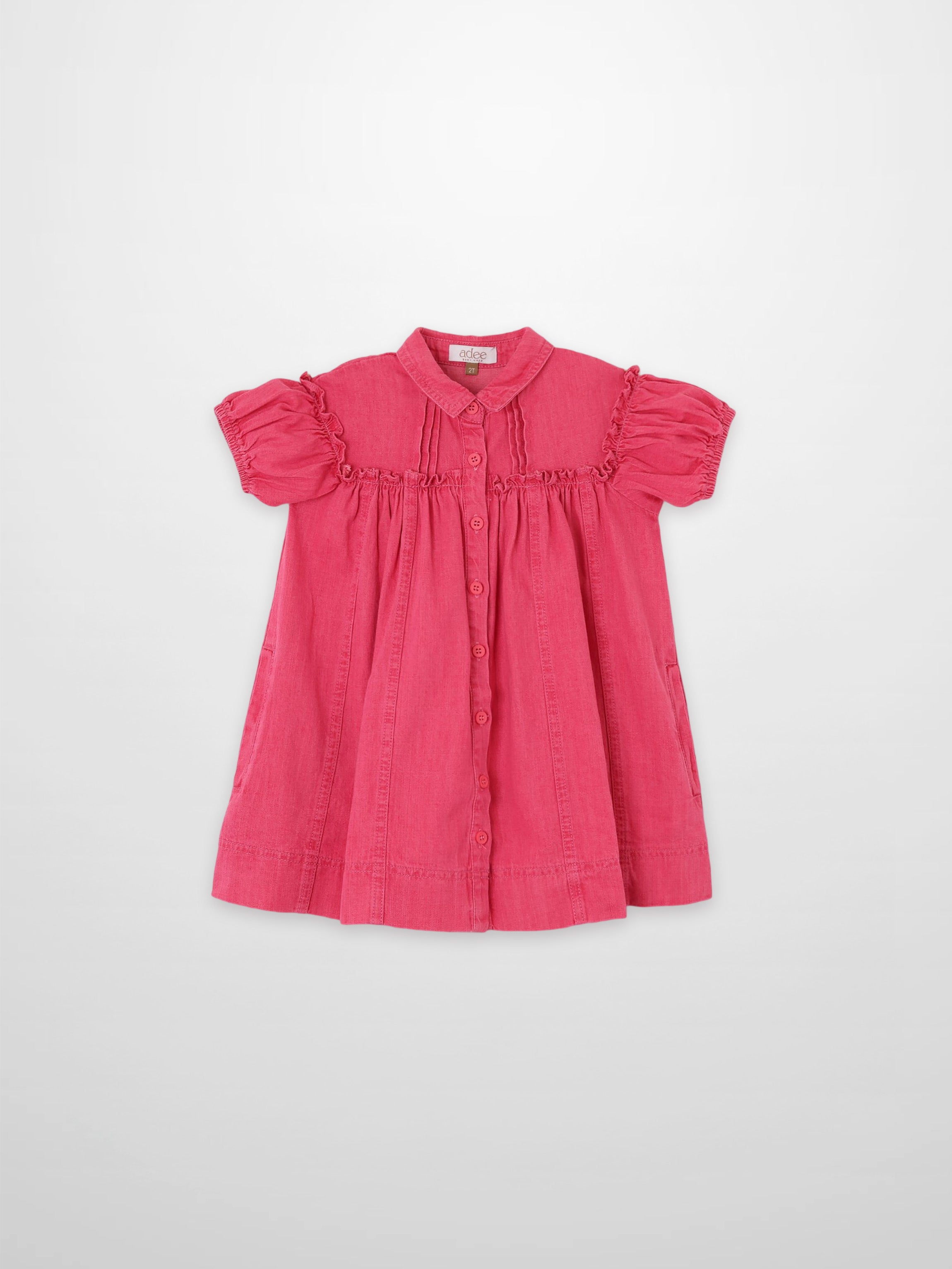 Short Sleeve Dress - Pink Denim