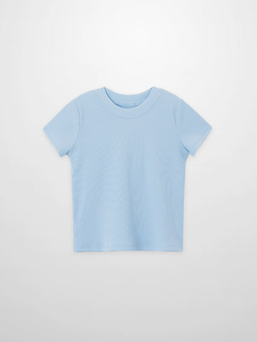Thin Ribbed T-Shirt - Light Blue