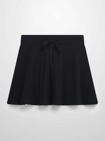 6 Panel Skirt - Black Ribbed