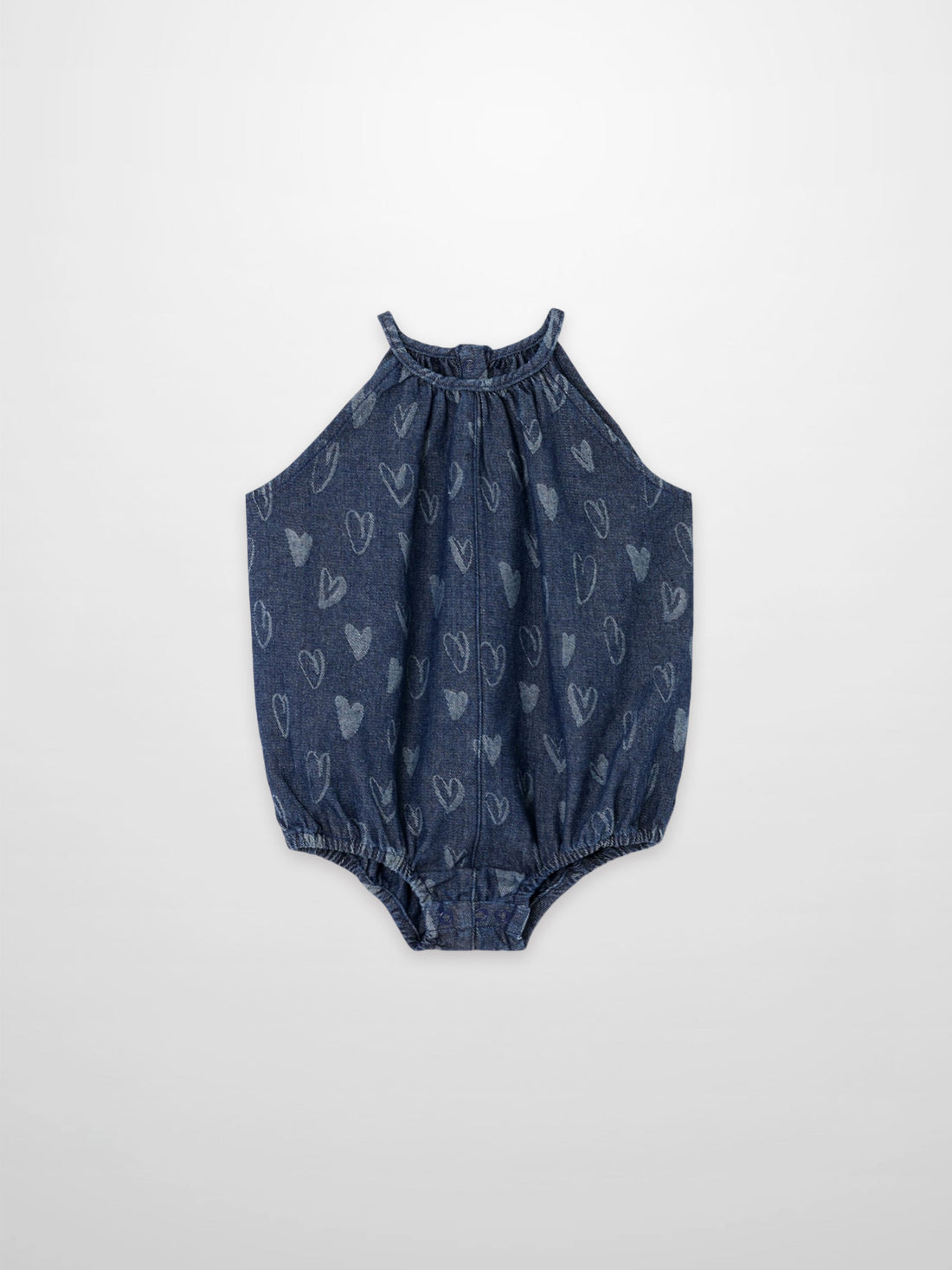 Denim Heart Romper