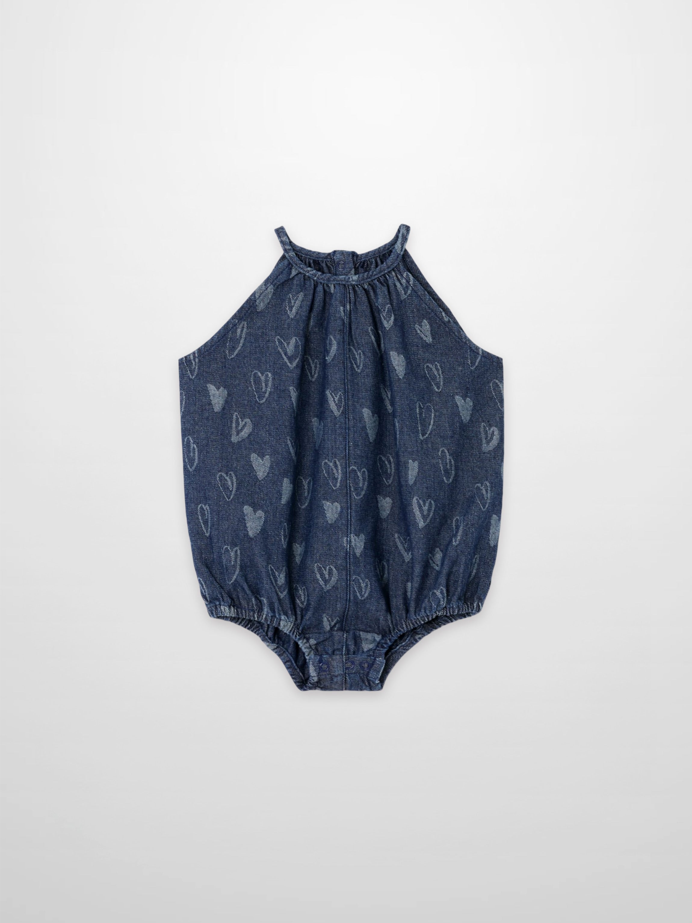 Denim Heart Romper