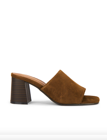 Adapt Raffia Heel, Brown Suede