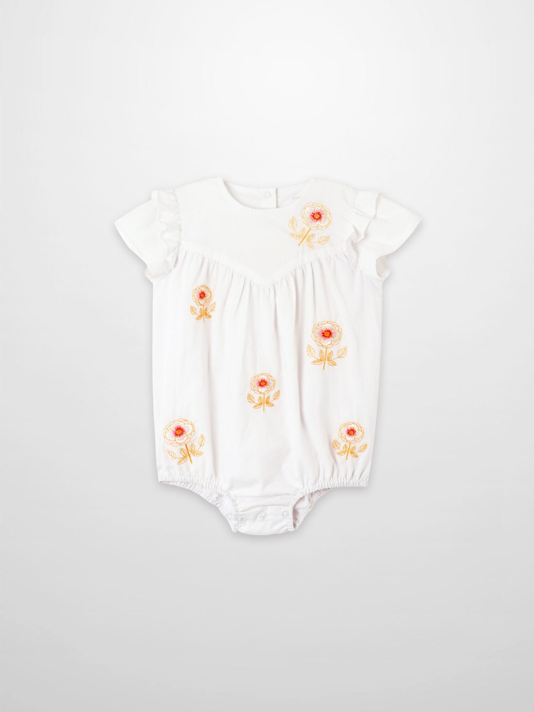 Embroidered Flower Romper