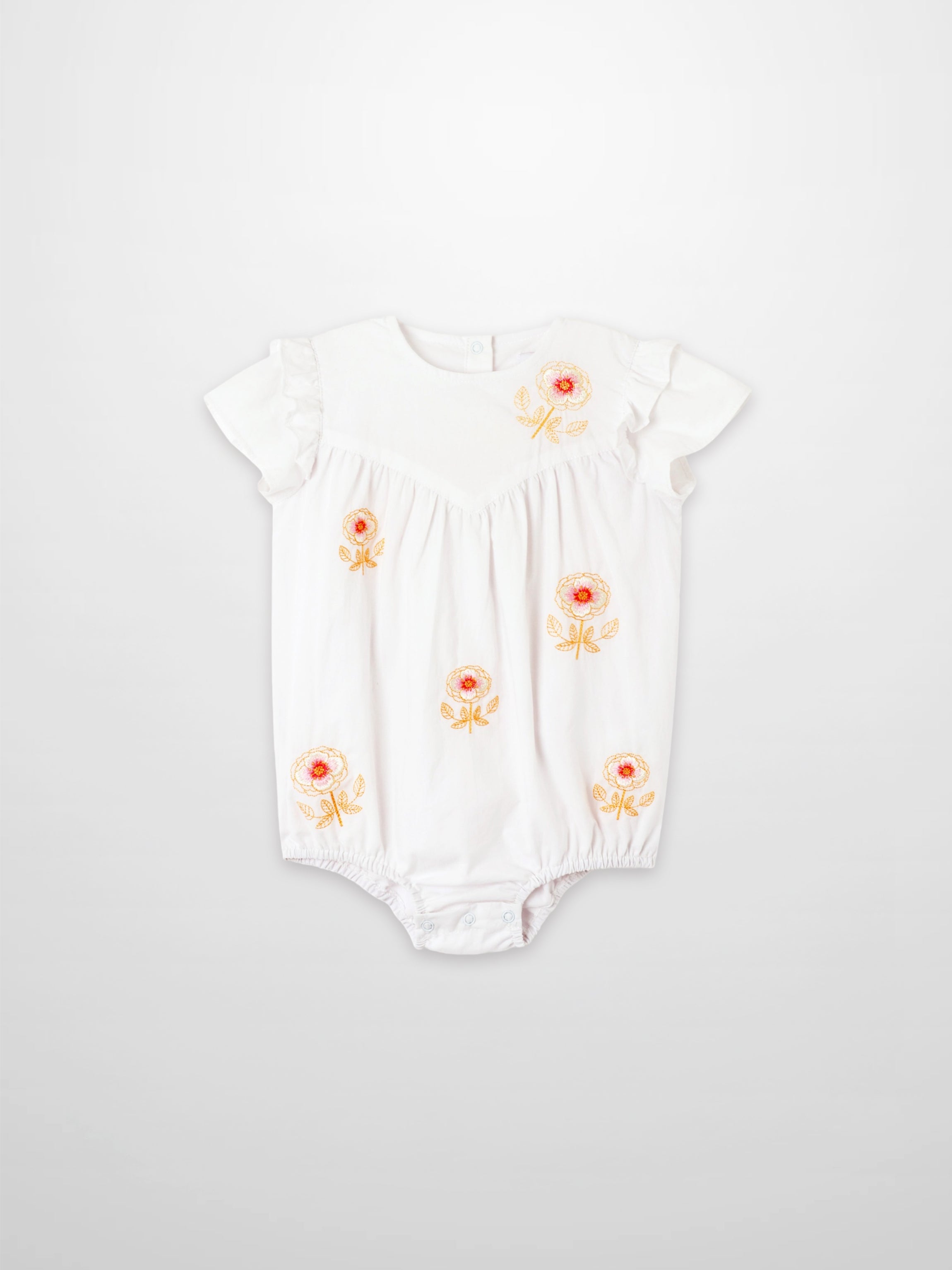 Embroidered Flower Romper