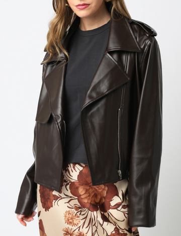 Emery PU Jacket, Dark Chocolate