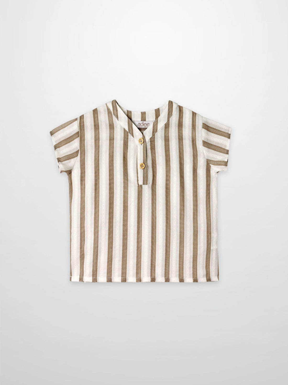 Tan and White Striped Shirt