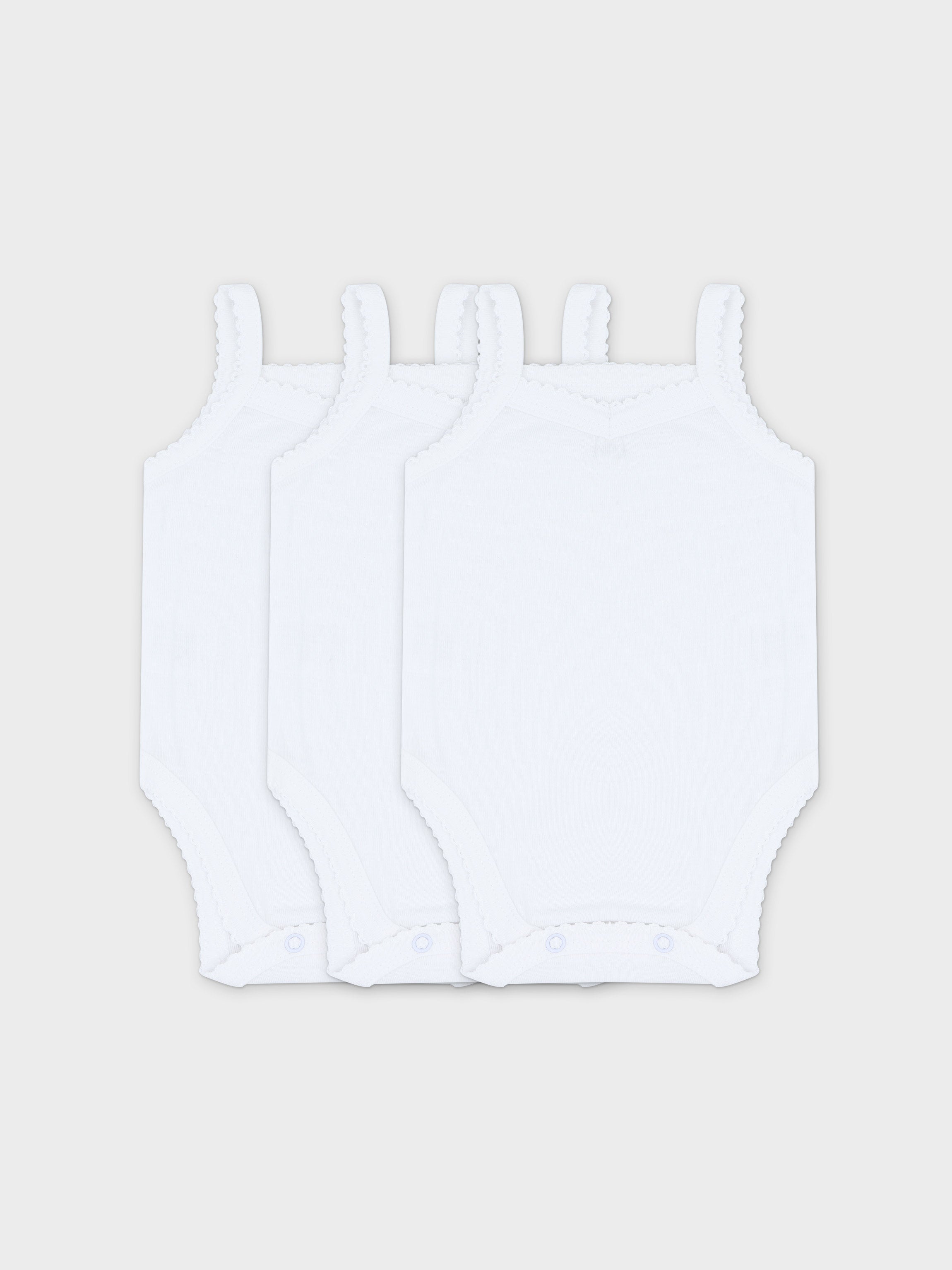 Ribbed Undershirt with Lace - 3 Pack