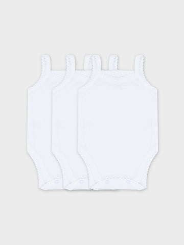 Ribbed Undershirt with Lace - 3 Pack