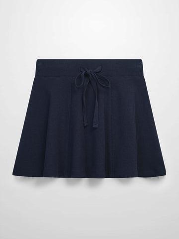 Ribbed Circle Skirt - Navy
