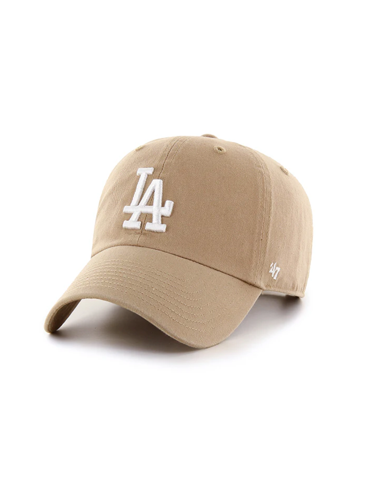 LA Dodgers Basic Ball Cap, Khaki/White