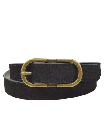 Oval Buckle Belt, Black