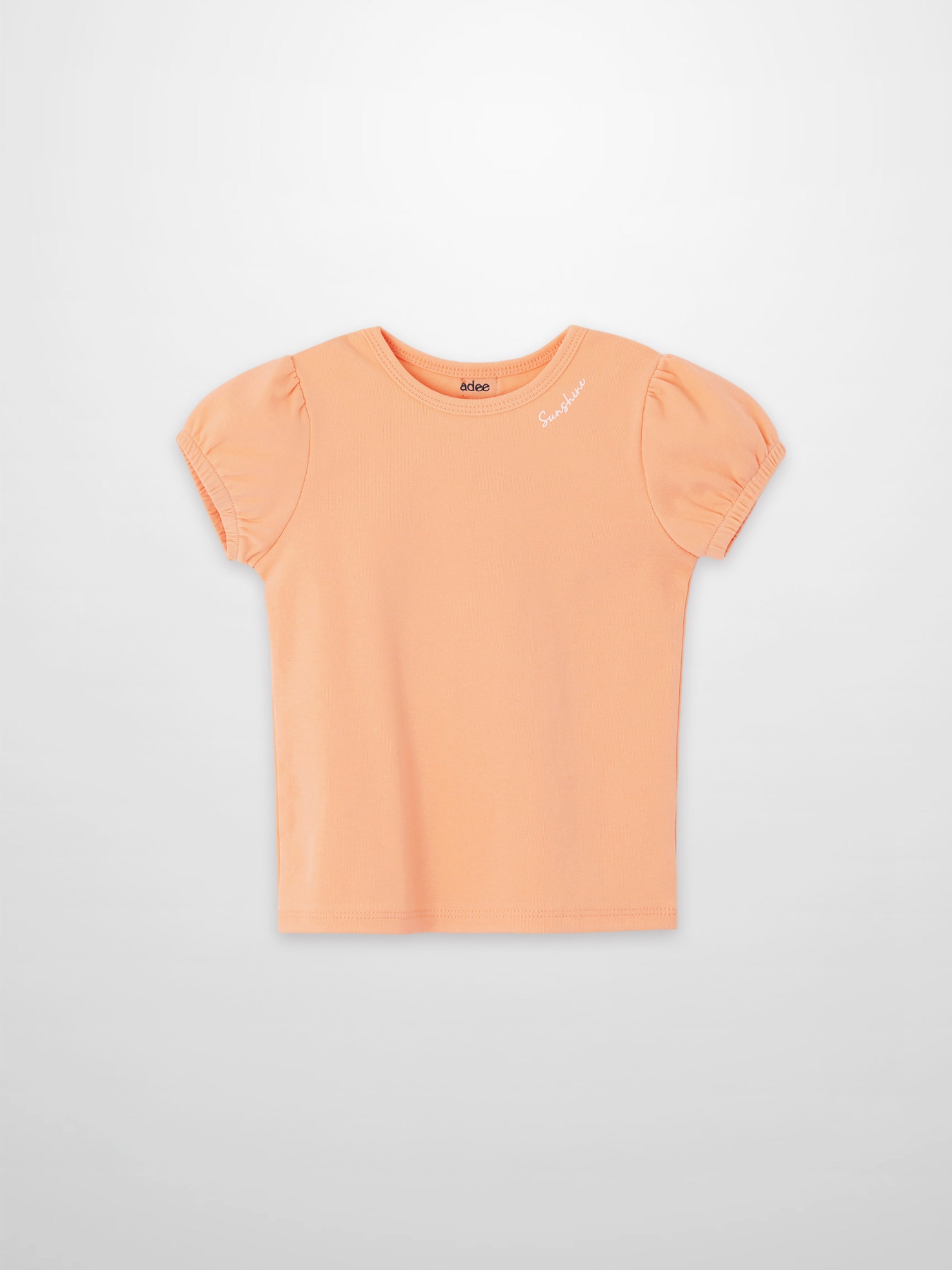 Short Puff Sleeve T-shirt - Peach