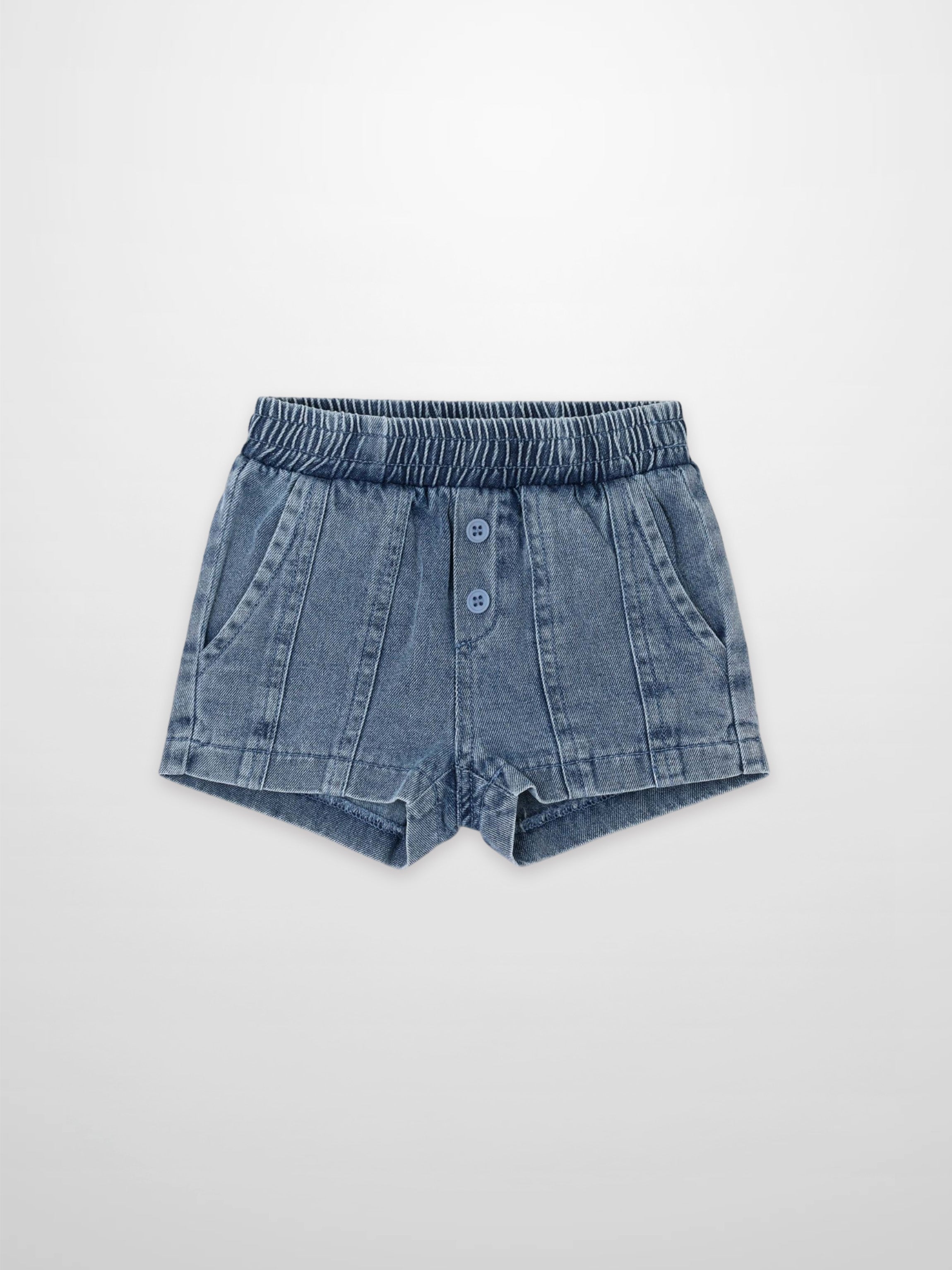 Paneled Shorts - Blue Denim