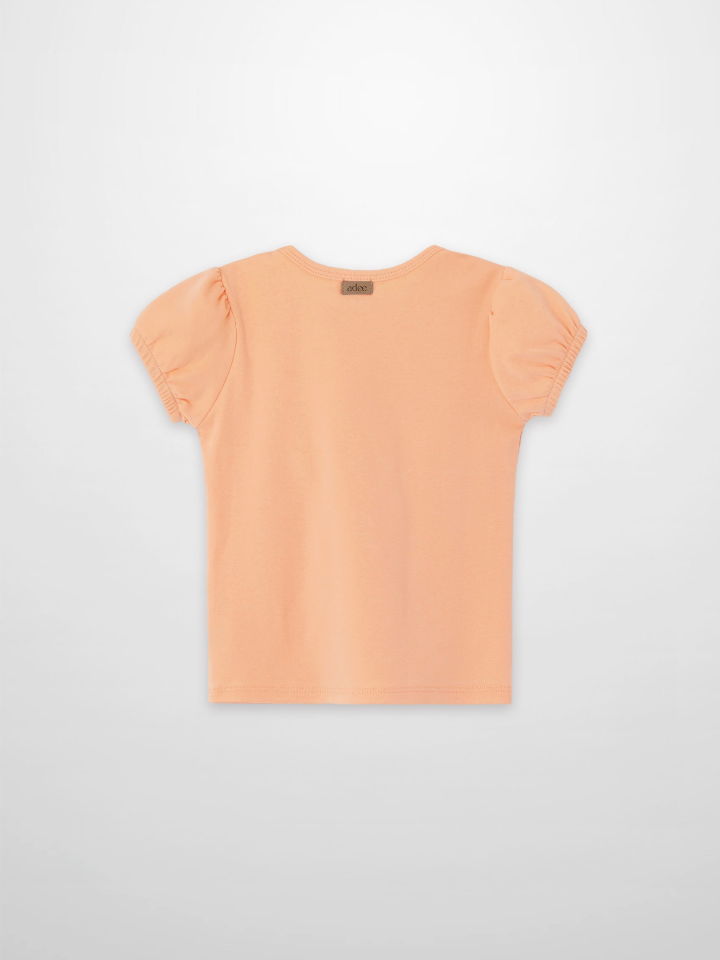 Short Puff Sleeve T-shirt - Peach
