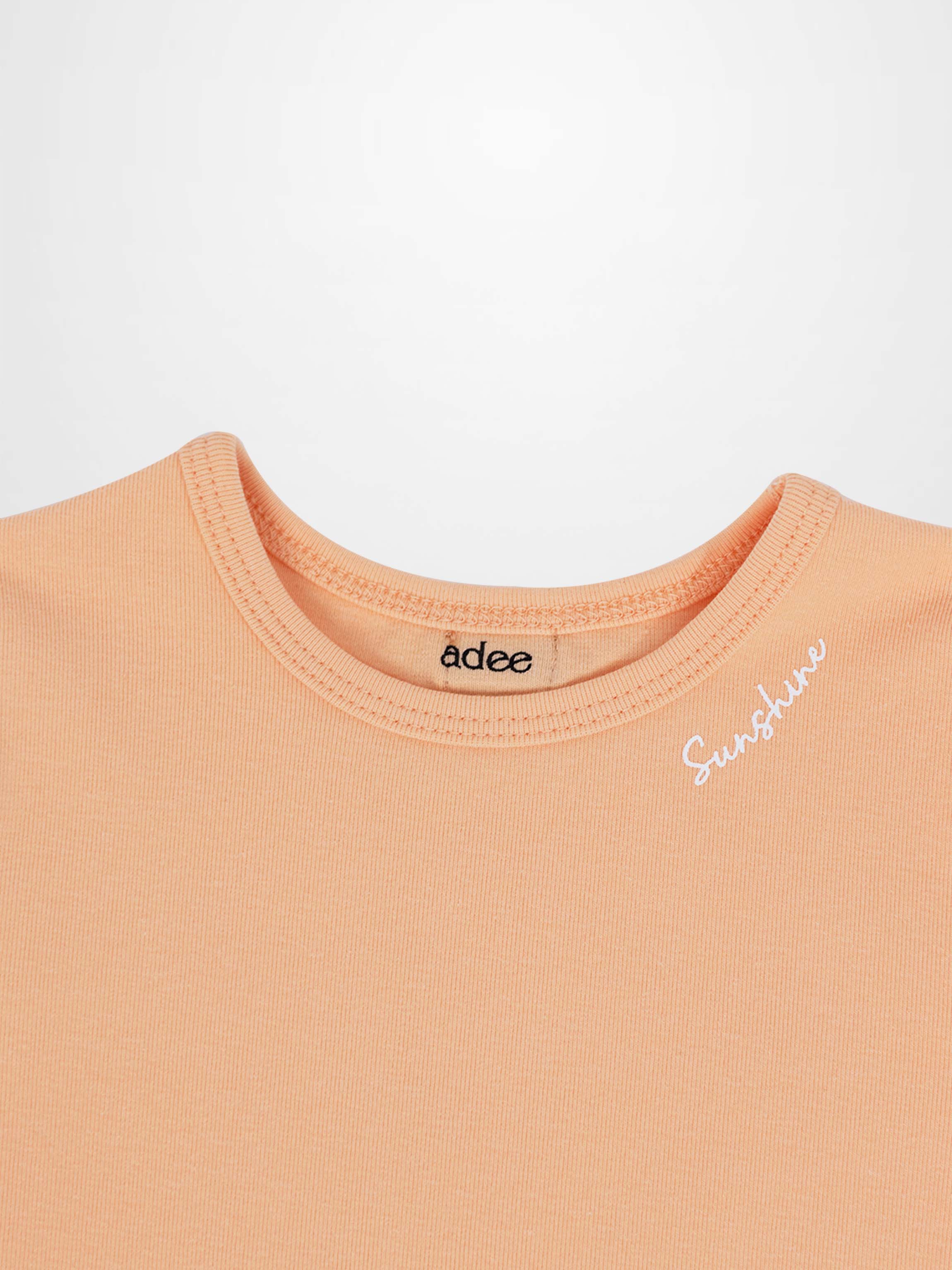 3/4 Puff Sleeve T-shirt - Peach