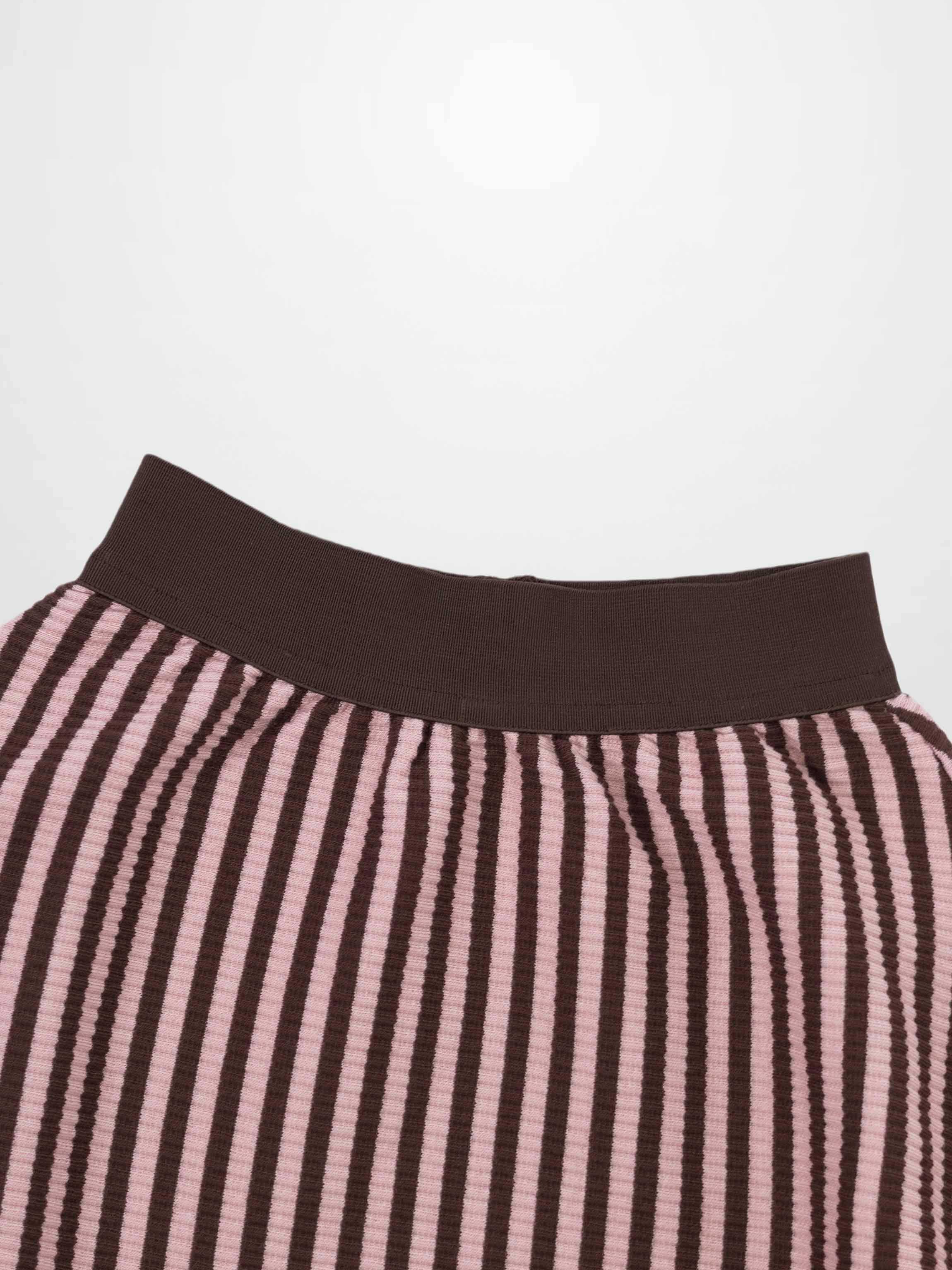 Striped Skirt - Brown & Pink