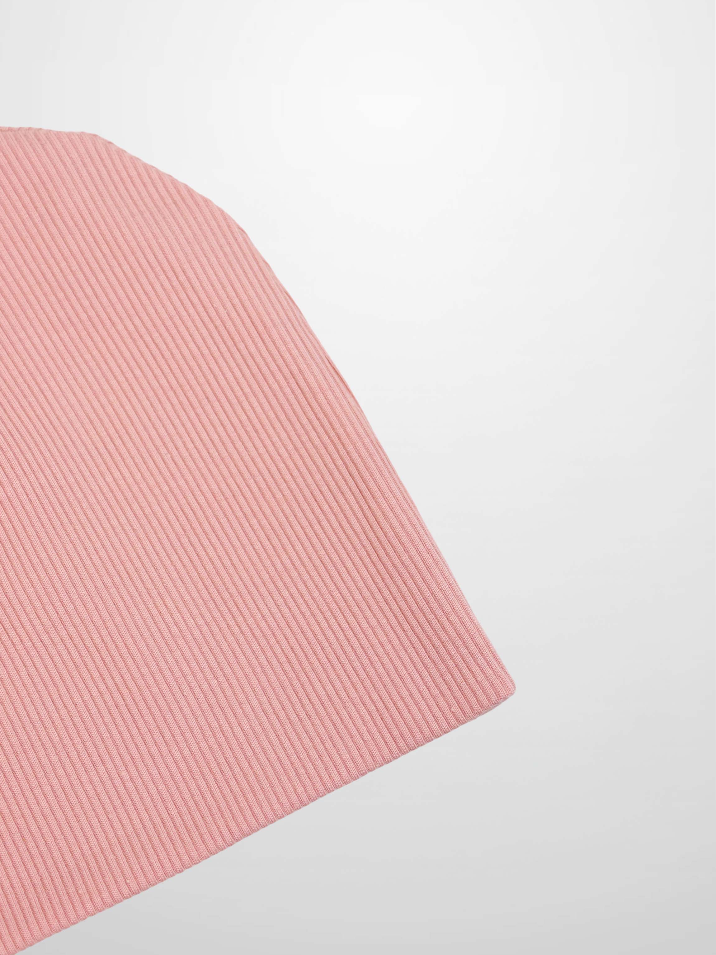 Thin Ribbed Beanie-Light Pink