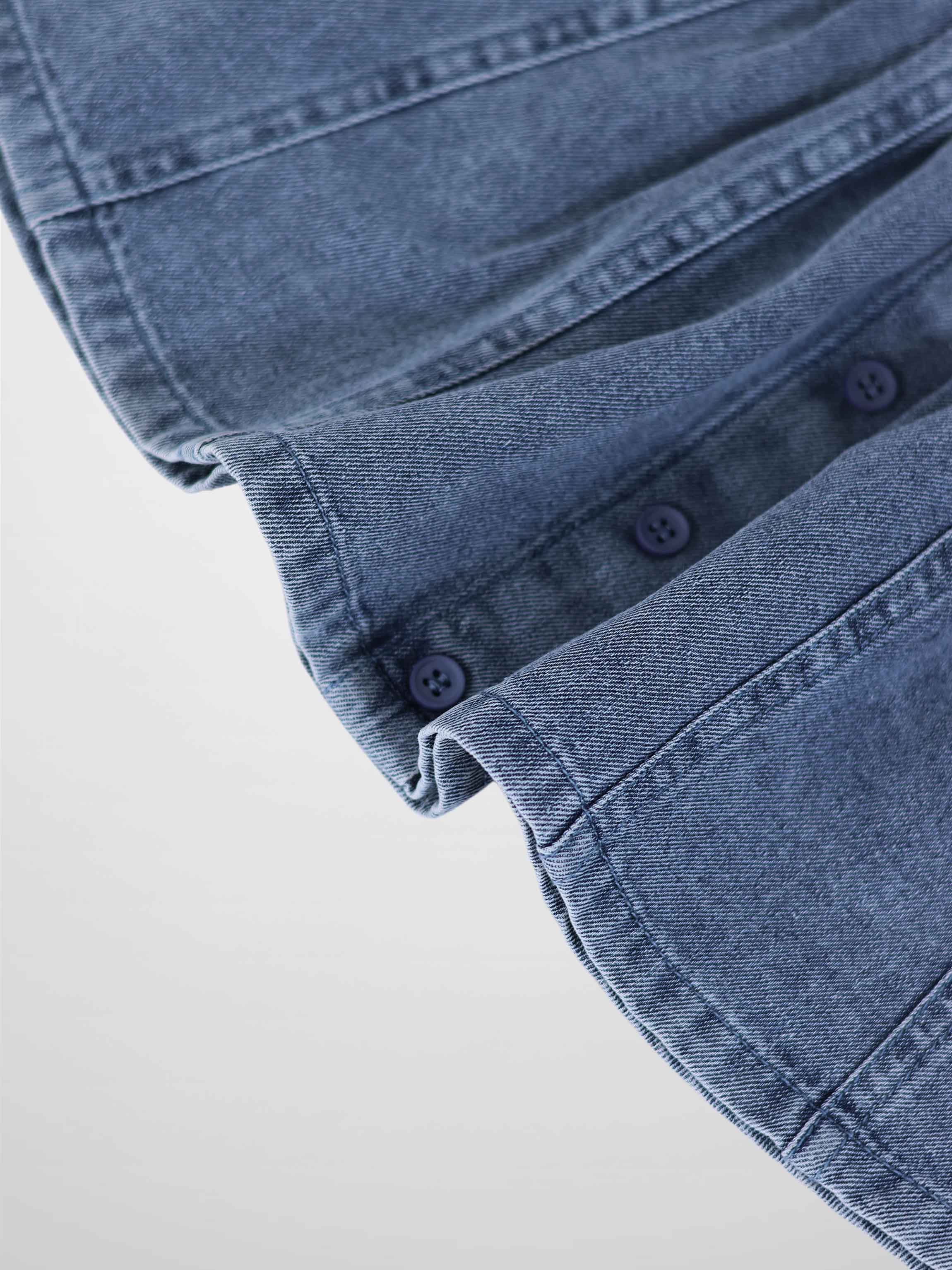 Paneled Skirt - Blue Denim