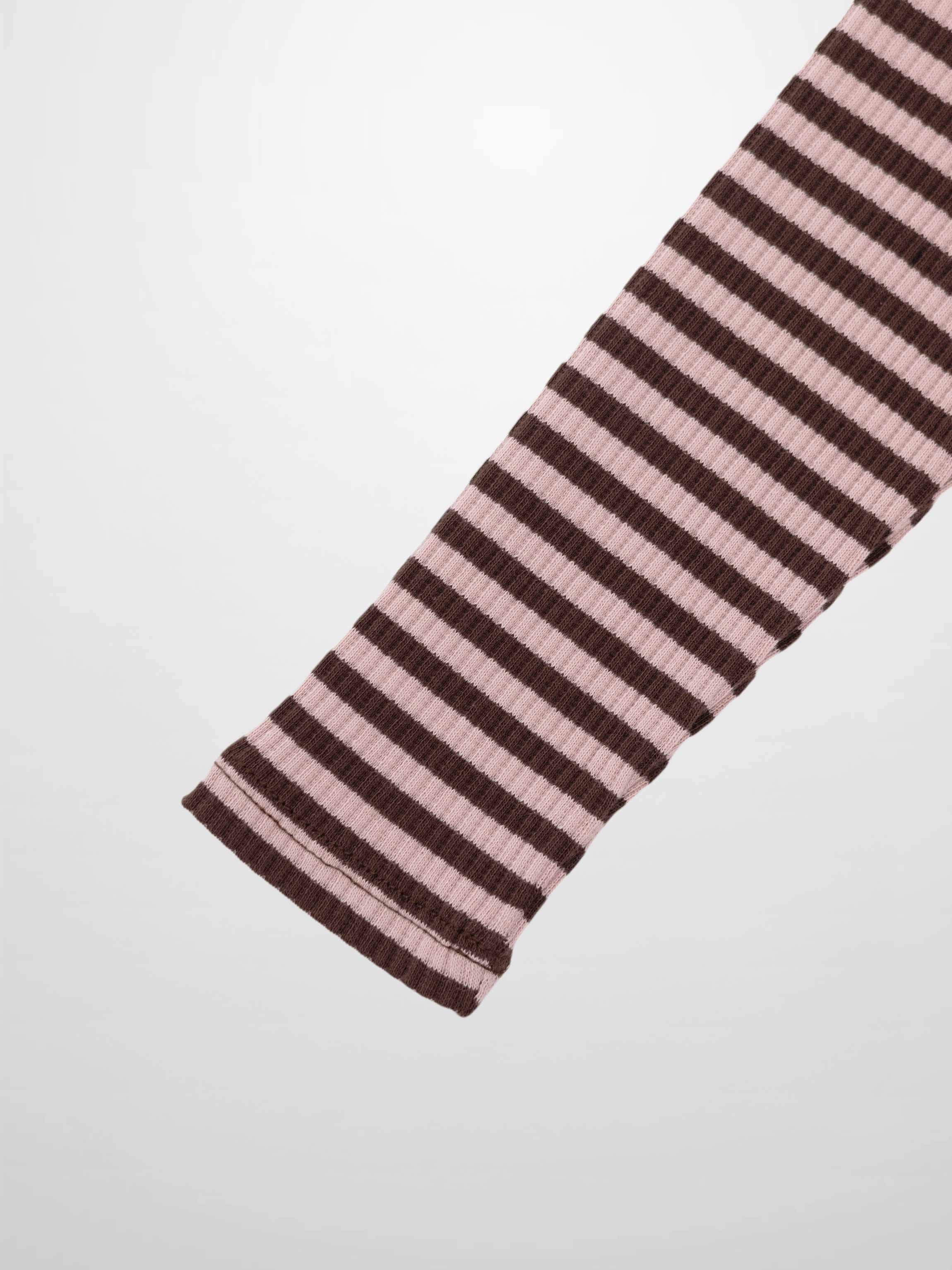 Striped Leggings Set - Brown & Pink