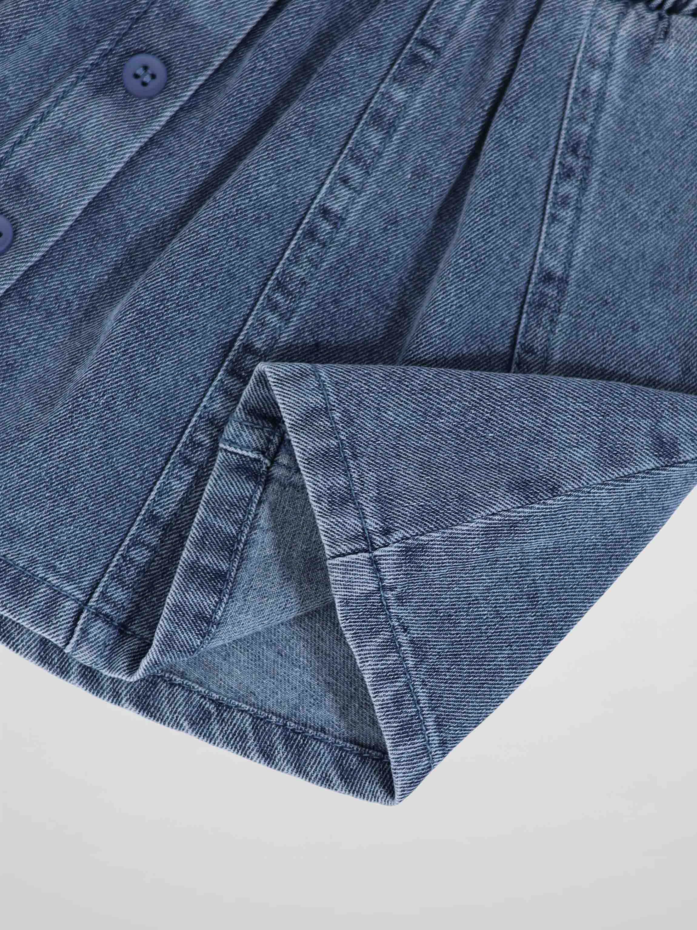 Paneled Skirt - Blue Denim