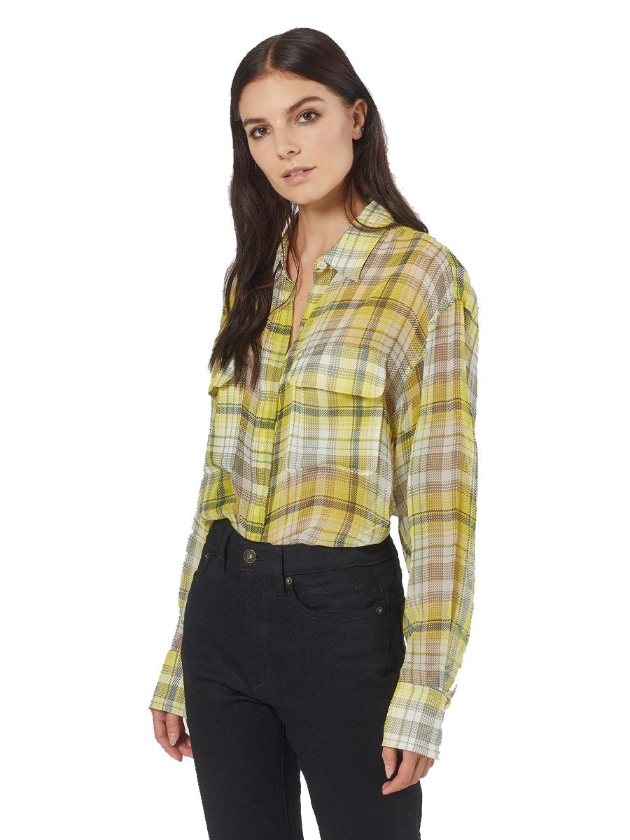 Melanie Silk Shirt - Blazing Yellow