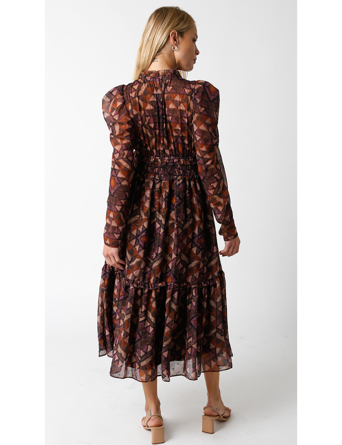 Charlene Midi Dress, Brown/Purple