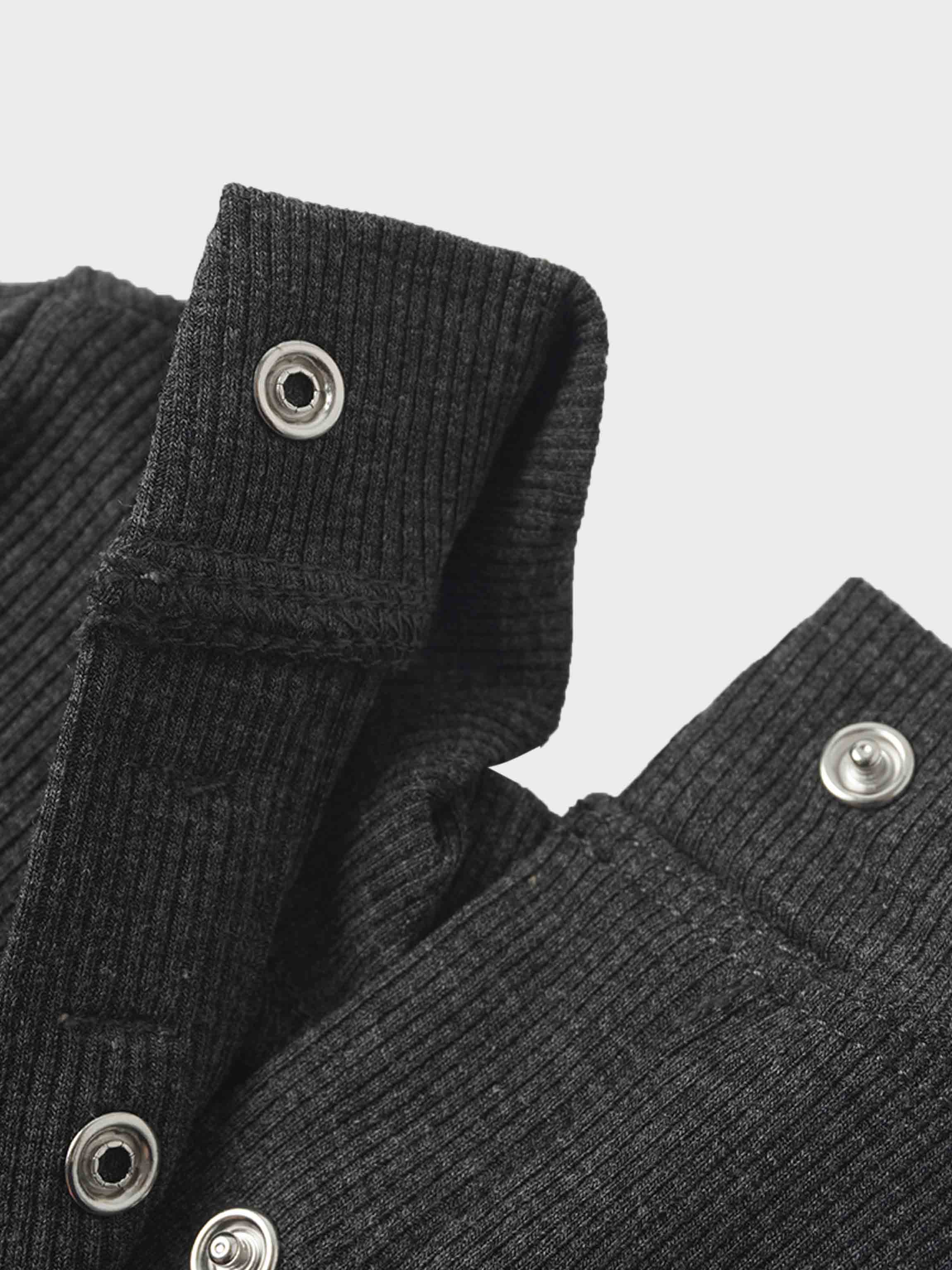 Mock Neck Stretchy - Heather Grey