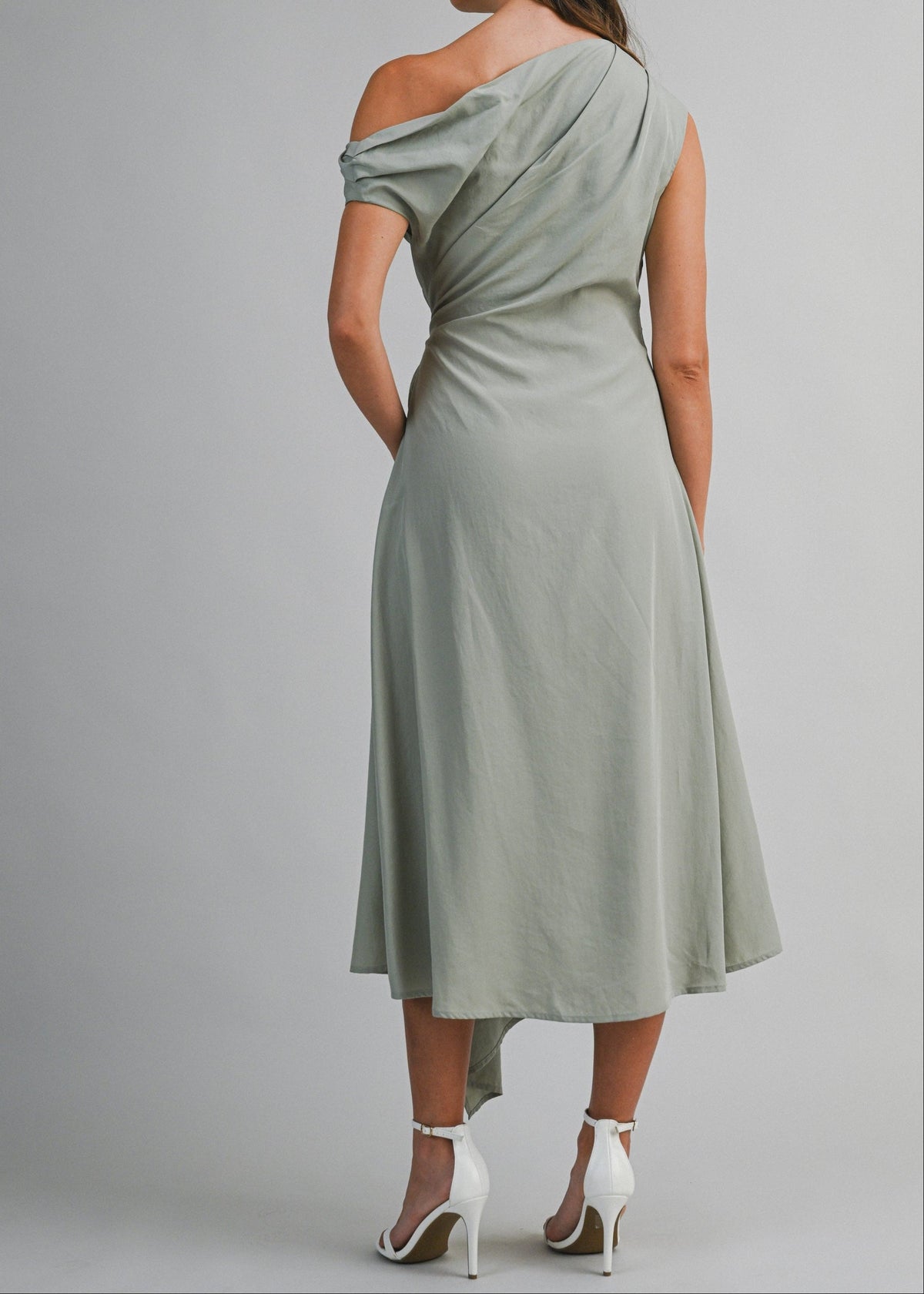 ANA ONE-SHOULDER MIDI DRESS