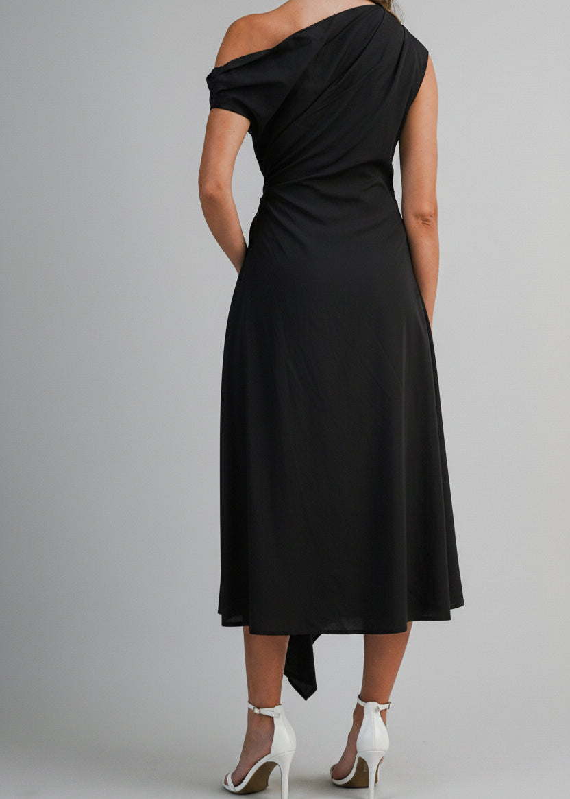 ANA ONE-SHOULDER MIDI DRESS