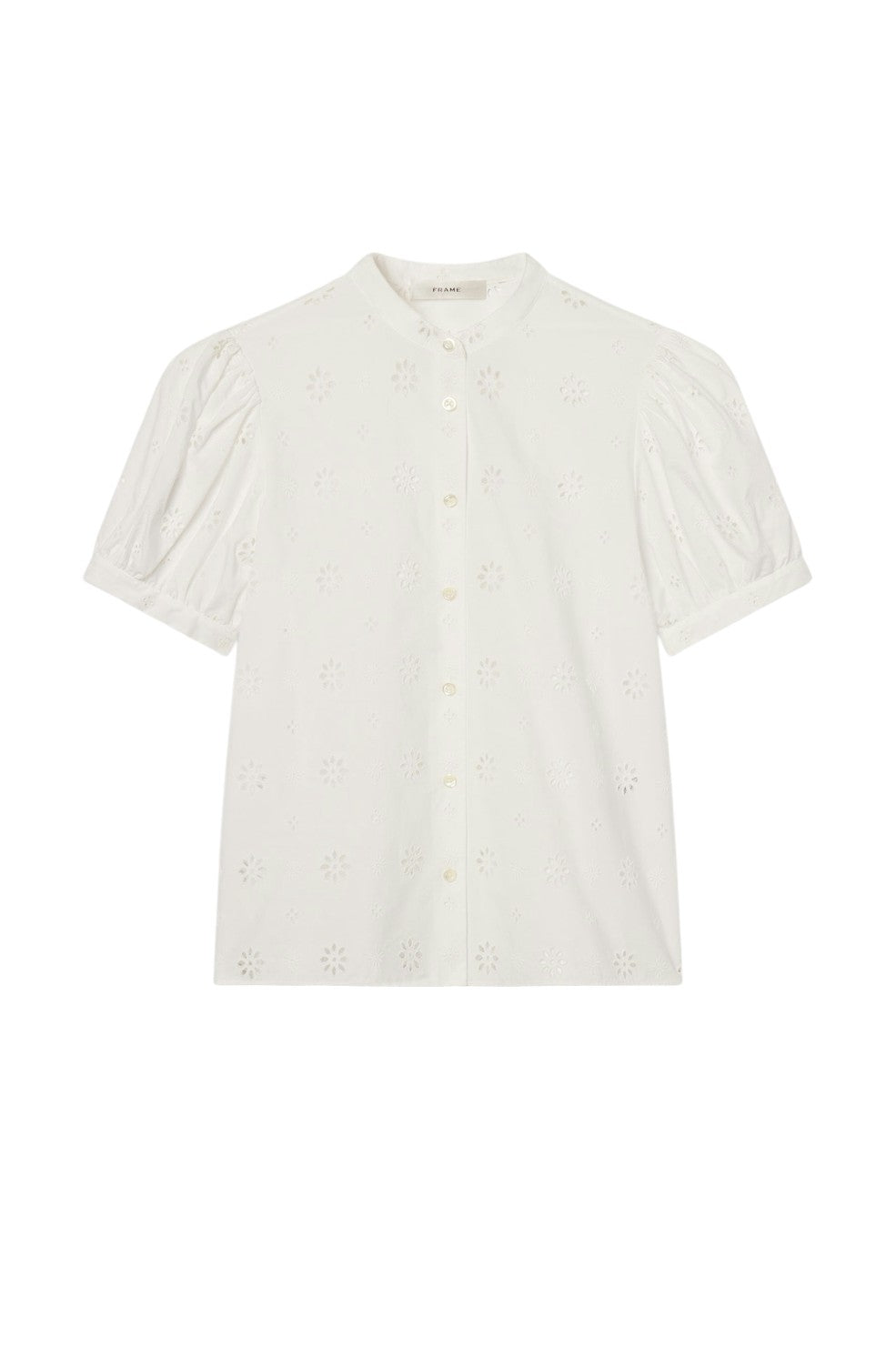 The Eyelet Gathered Top - White