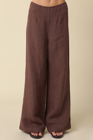 MARITZA WIDE-LEG LINEN PANTS