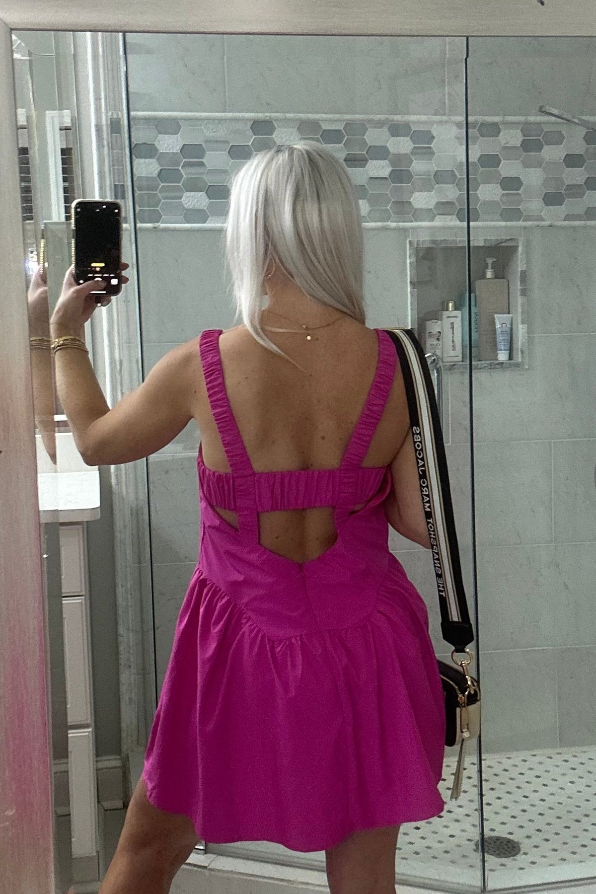 Pink Cut Out Detail Athletic Romper Dress