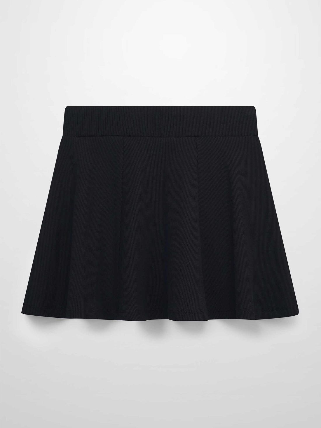 6 Panel Skirt - Black Ribbed