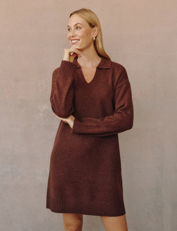 Pullover Sweater Dress, Red Oak