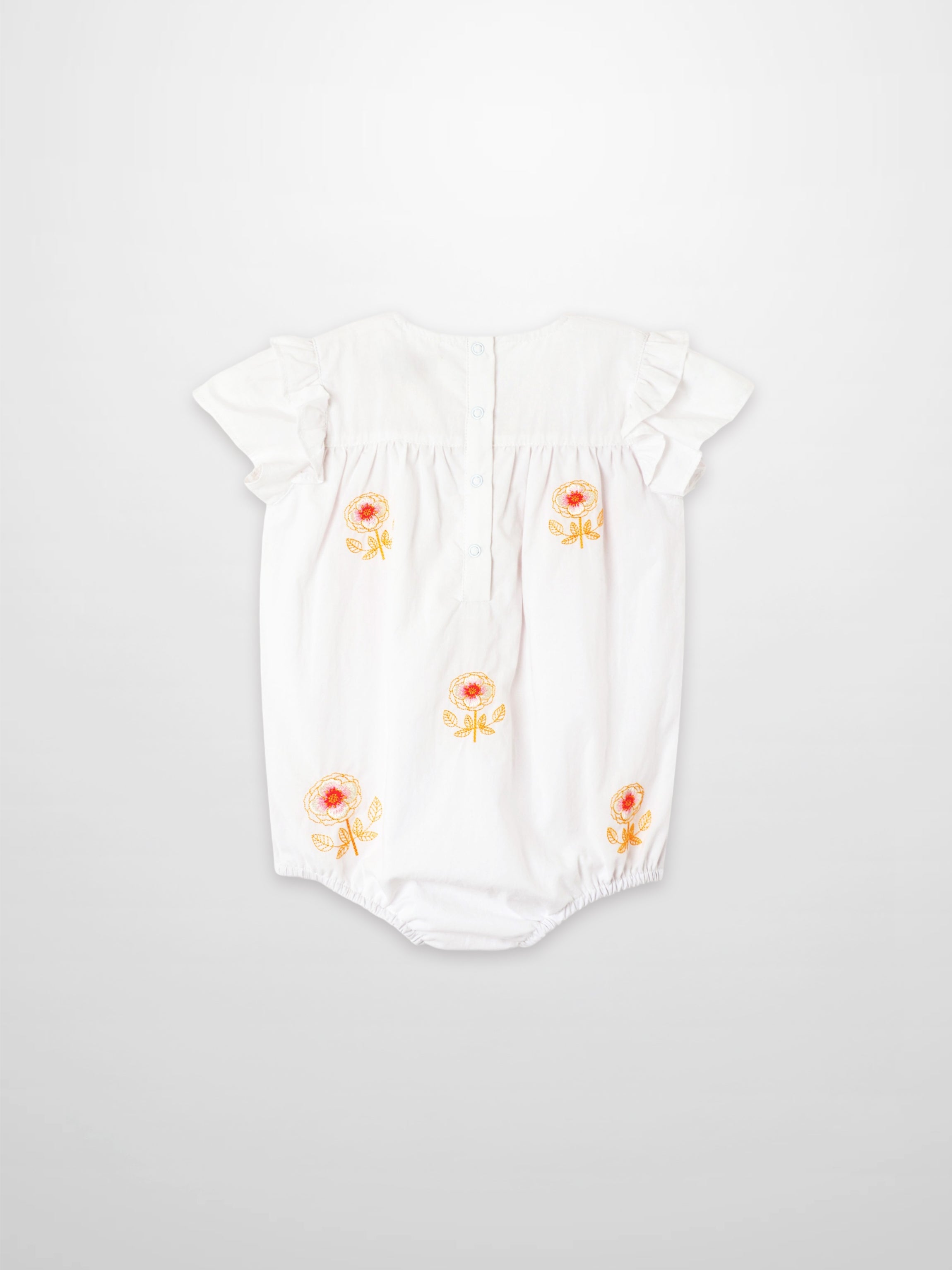 Embroidered Flower Romper