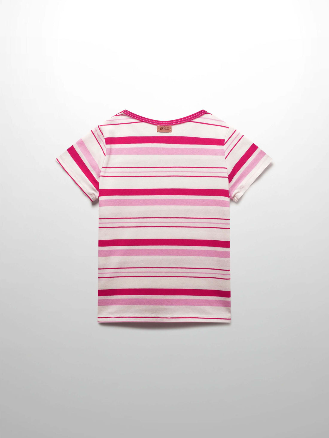 Pink & Red Striped Short Sleeve T-Shirt