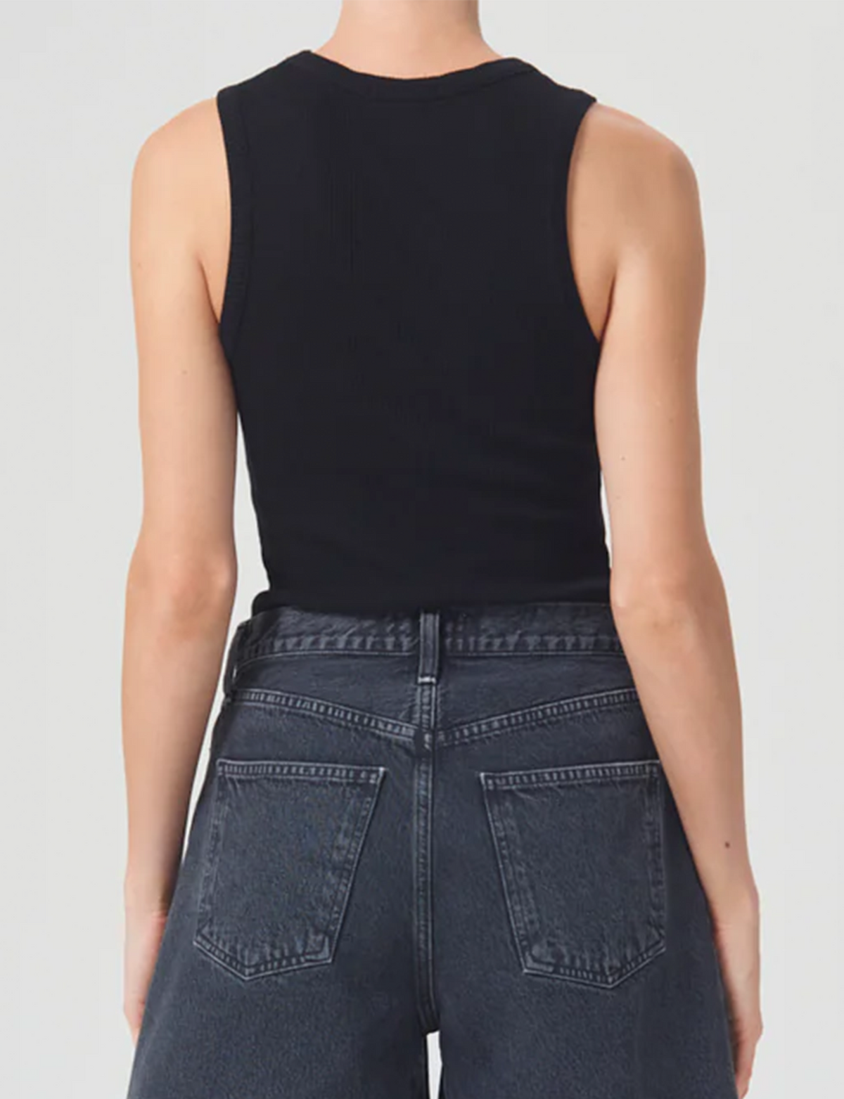 Poppy Scoop Neck Tank, Black