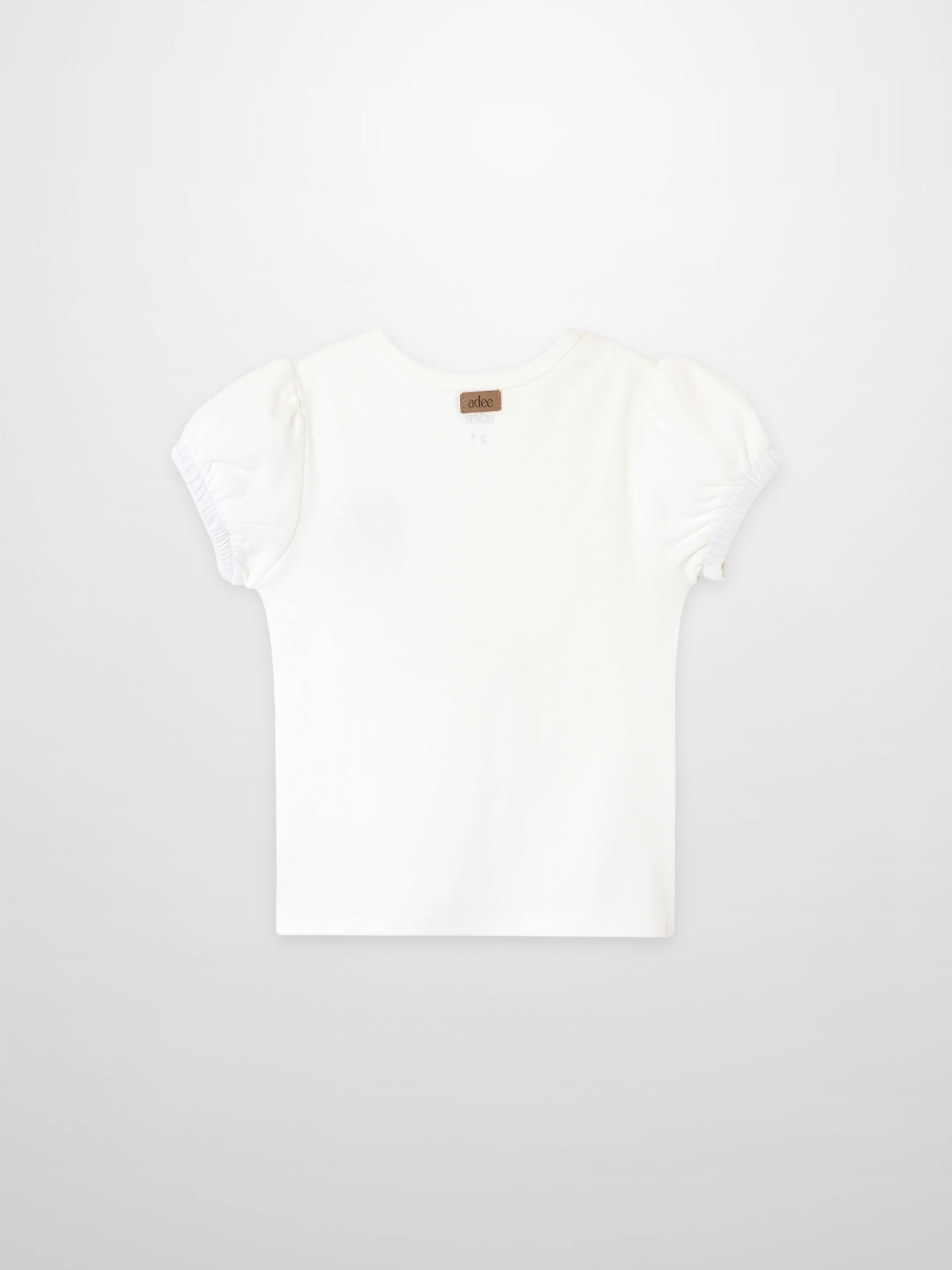 Embroidered Strawberry Short Puff Sleeve T-shirt