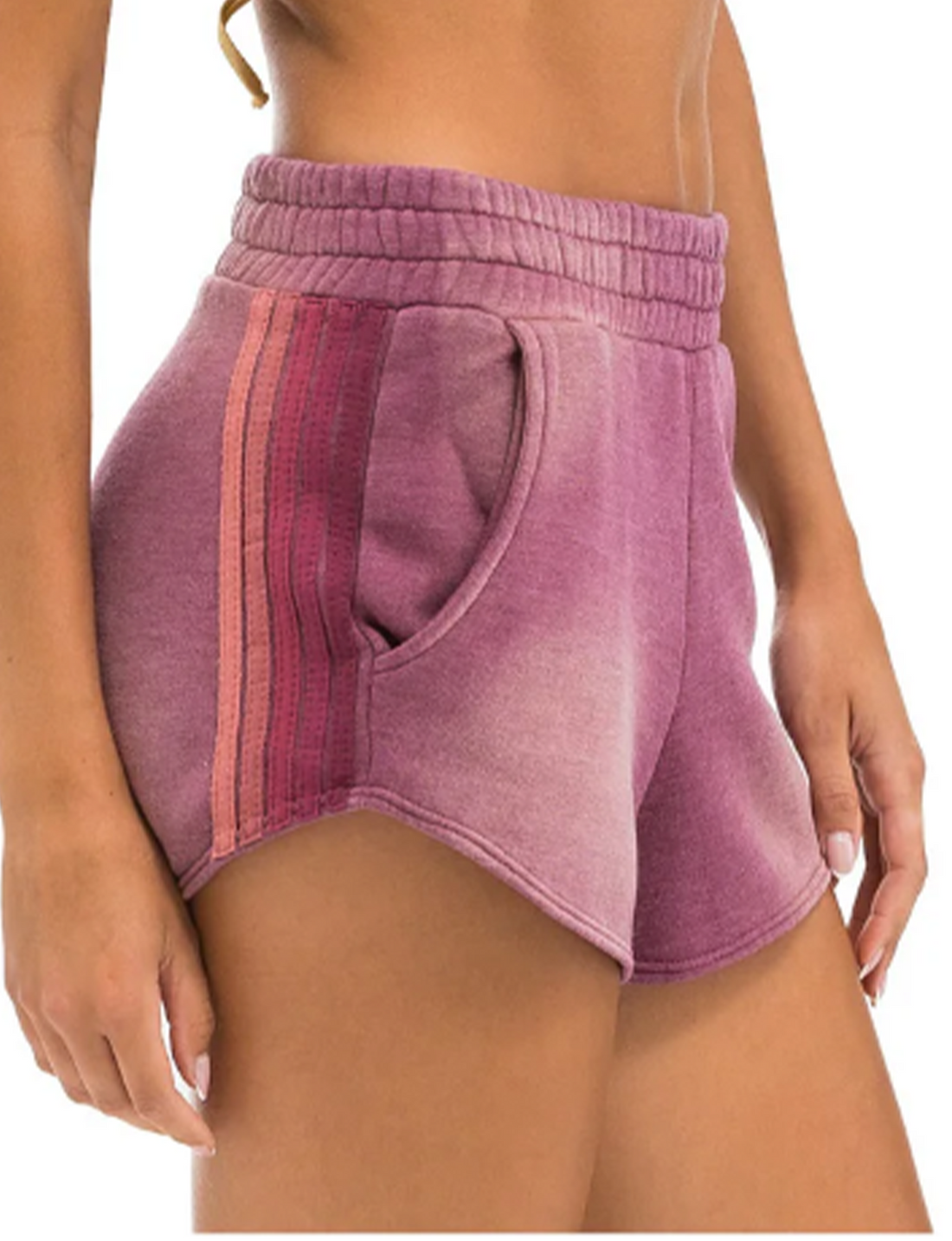 5 Stripe Pocket Club Short, Faded Berry