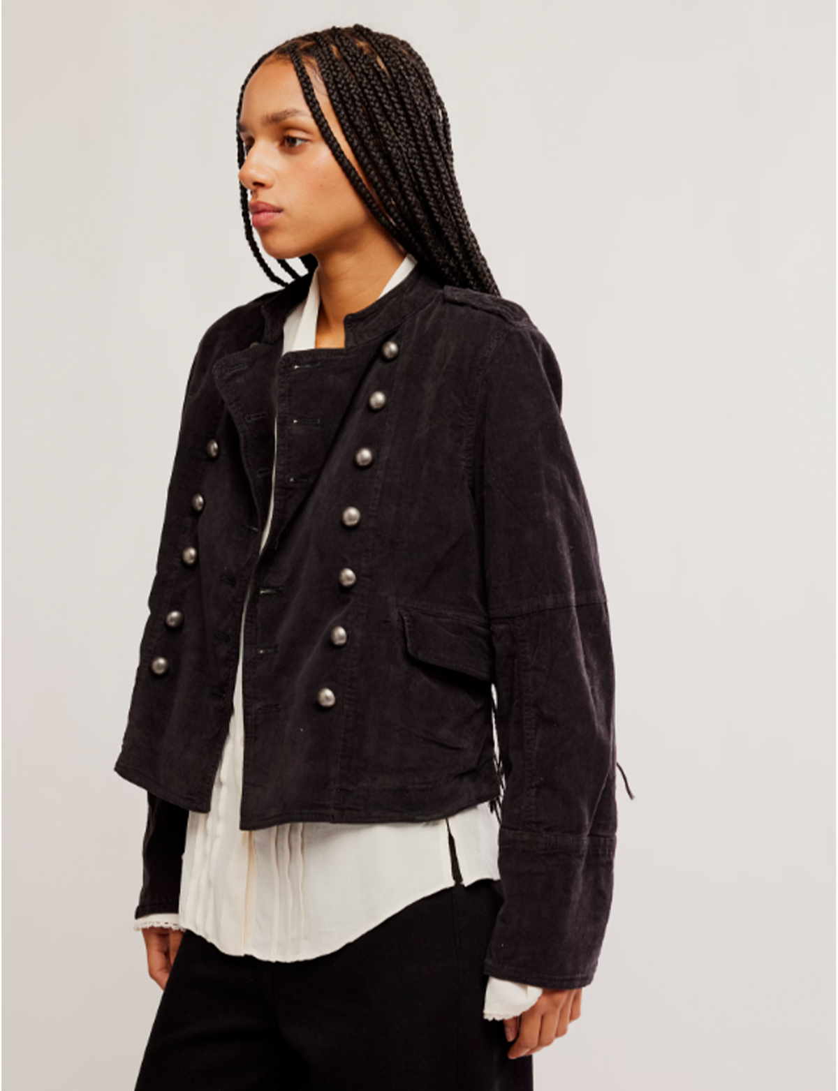 Lotty Velvet Jacket, Black