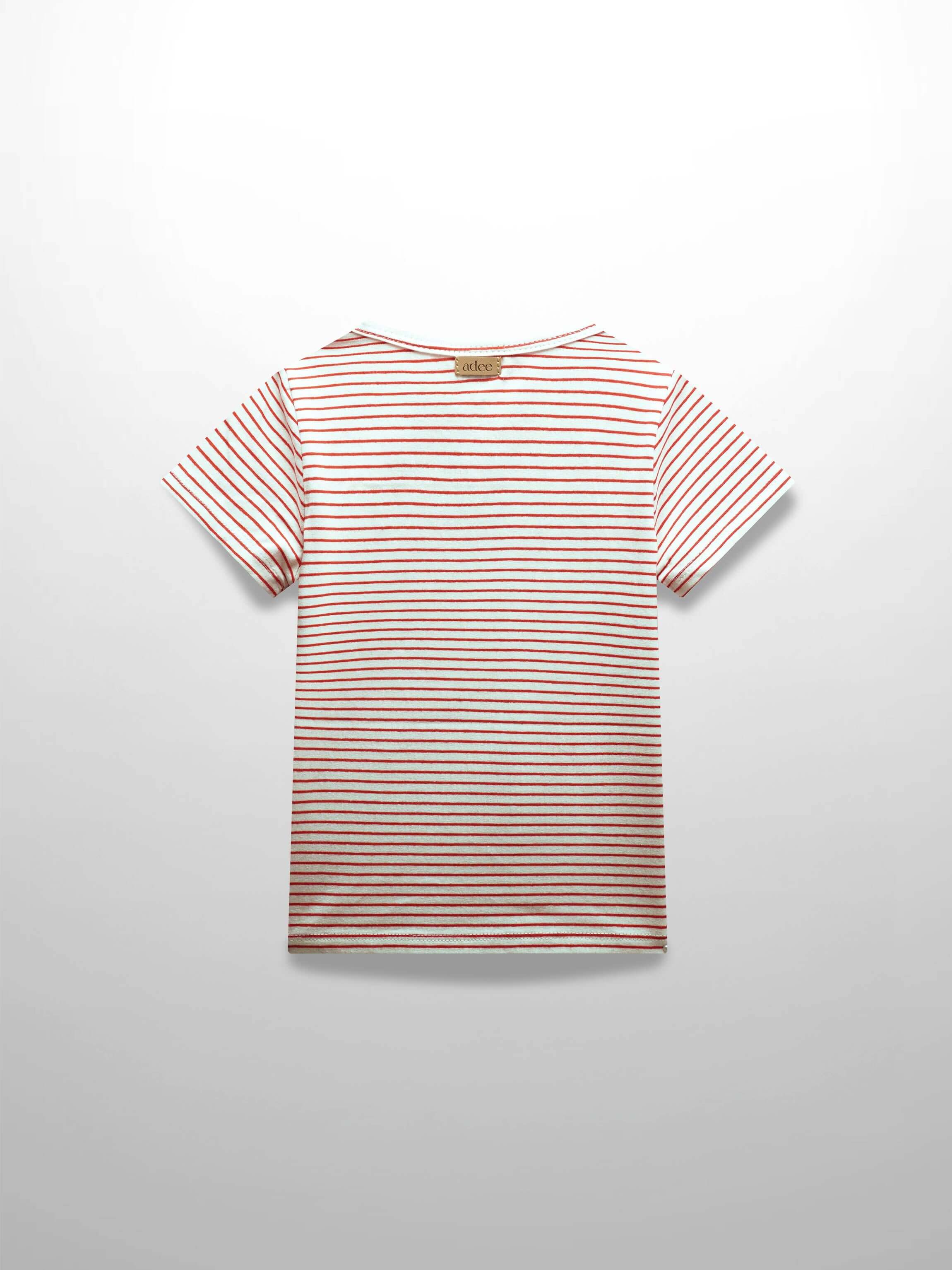 Pink & White Striped Short  Sleeve T-Shirt