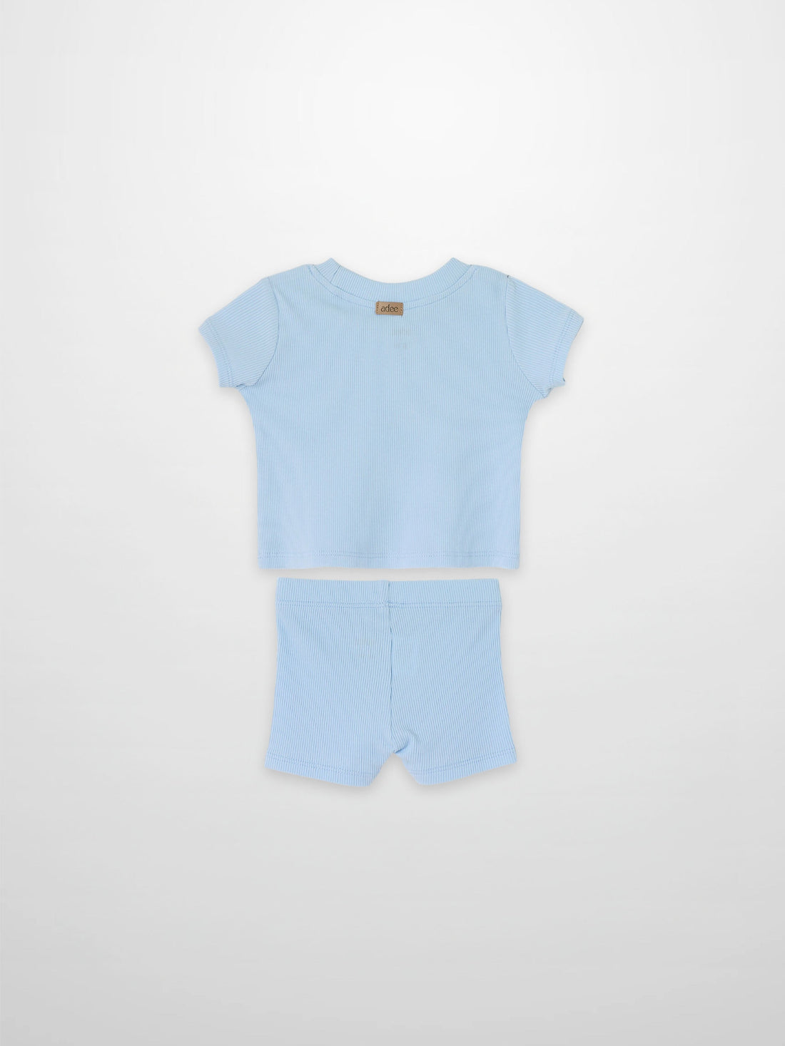 Short Sleeve Boxy T-shirt  & Shorts Set - Light Blue