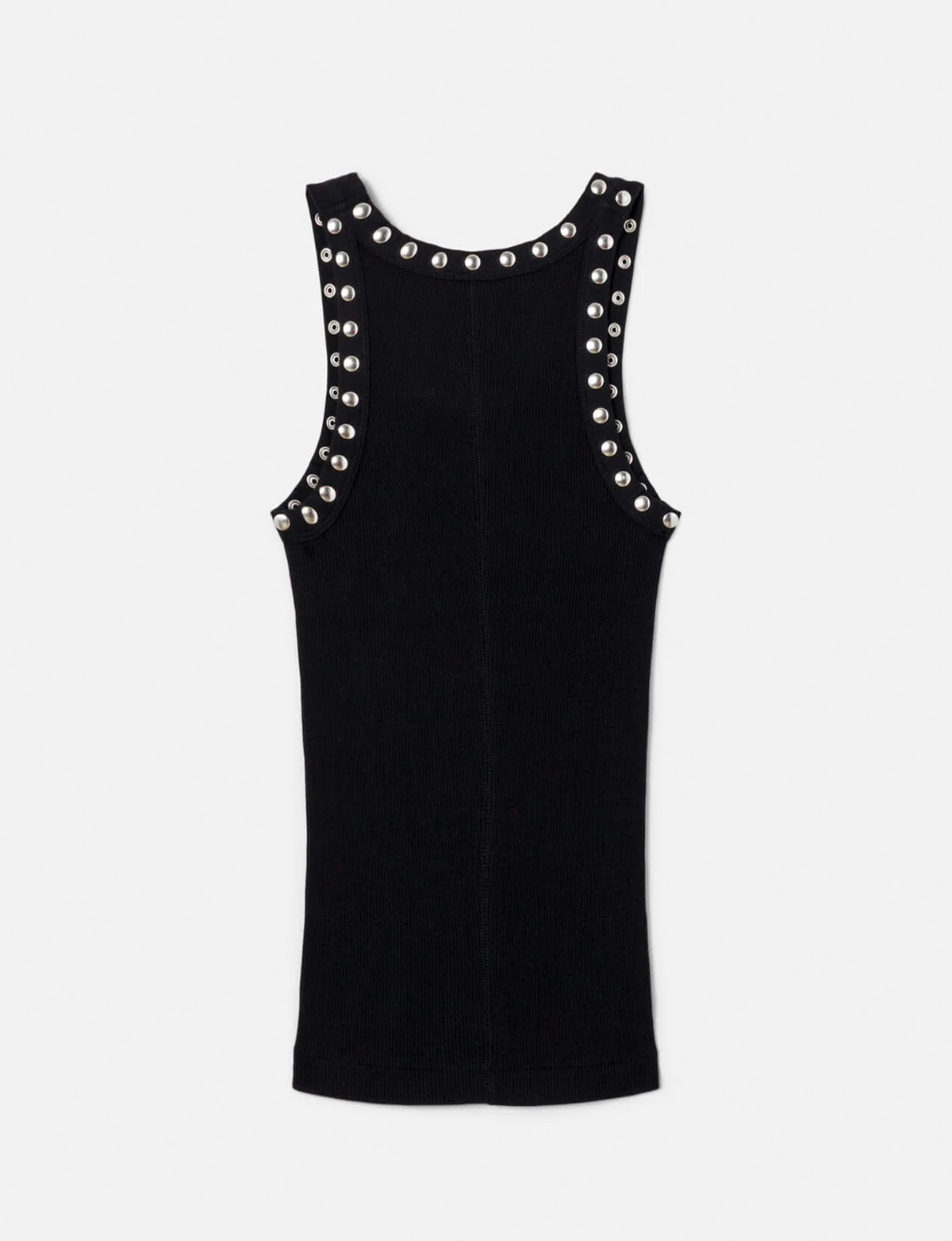Studded Ribbed Tank, Black